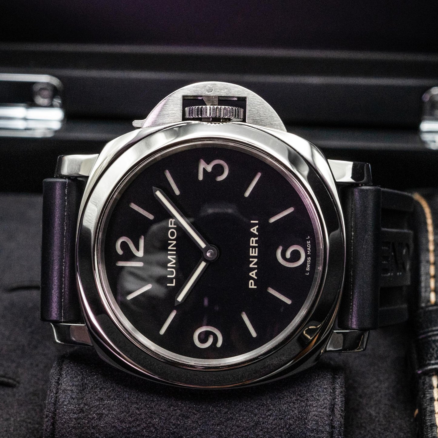 Panerai Luminor Base PAM00112 44mm Black Dial Manual Wind Box Papers 2015