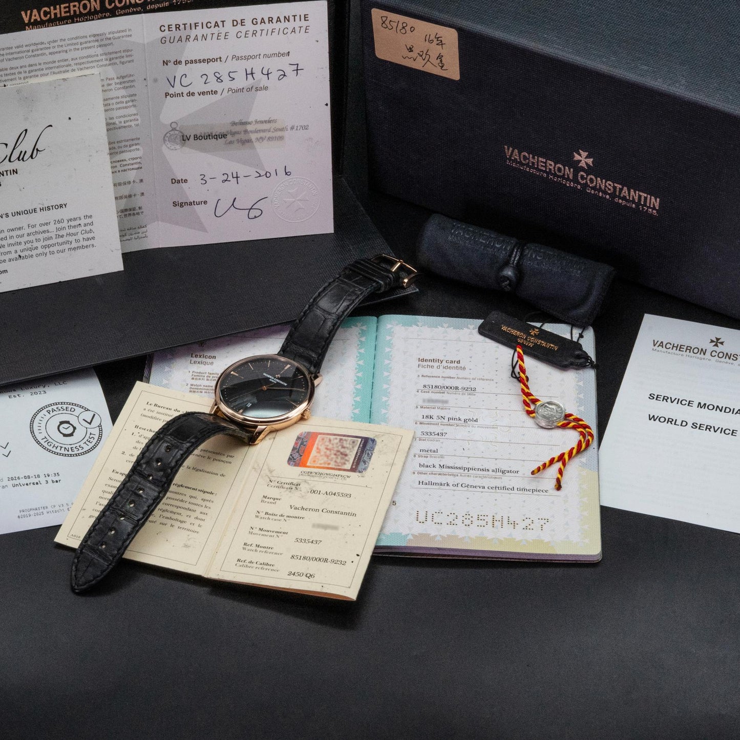 Vacheron Constantin Patrimony Automatic 85180/000R-9232 Rose Gold Black Dial