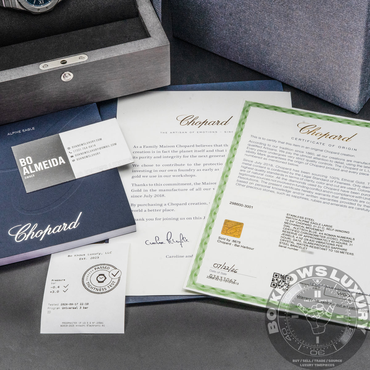 Chopard Alpine Eagle 41mm 298600-3001 Lucent Steel Blue Dial Box Papers 2026