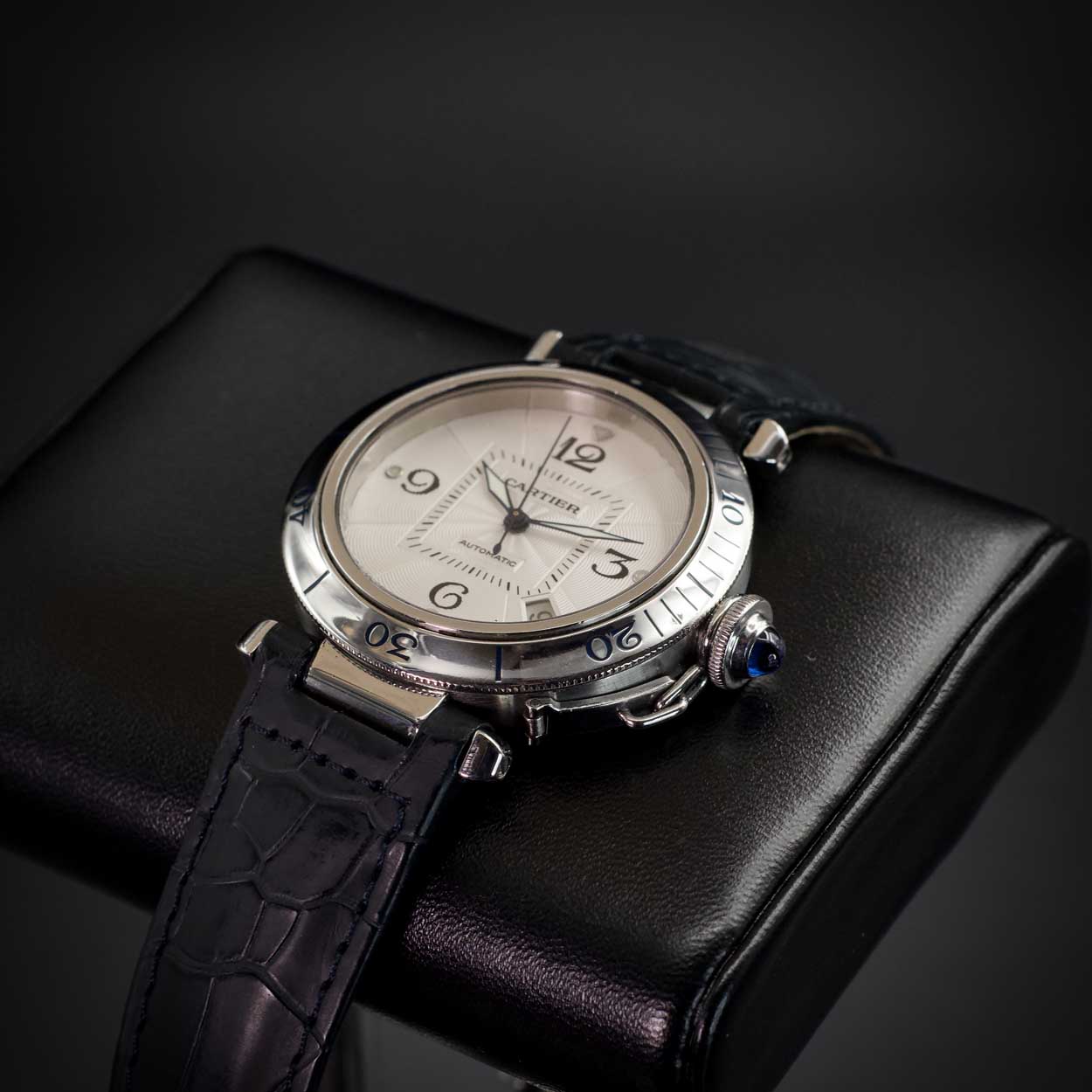 Cartier Pasha Date Automatic Stainless Steel White Dial Watch - 38mm
