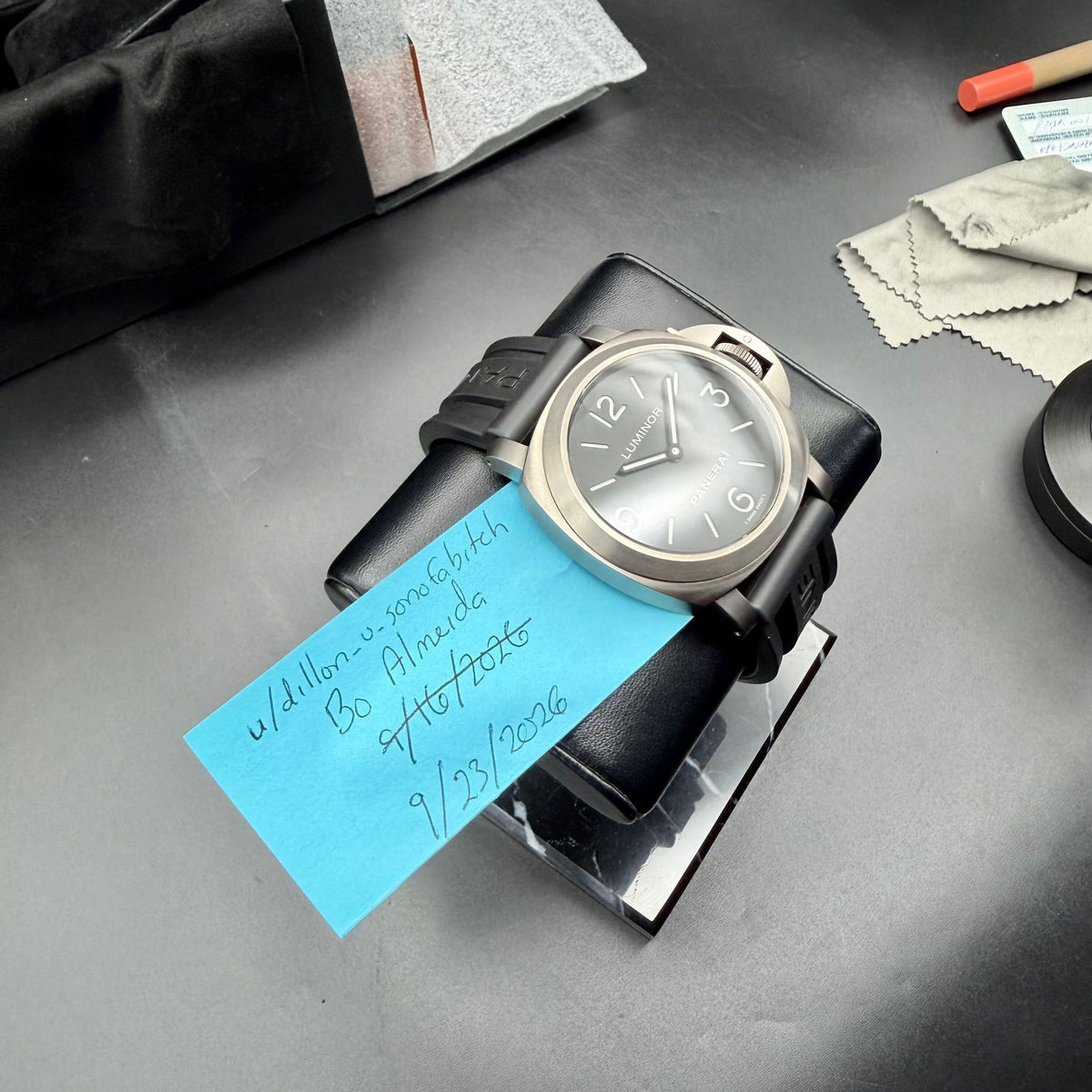 Panerai Luminor Base Titanio PAM00176 44mm Titanium Black Dial Box Papers 2015