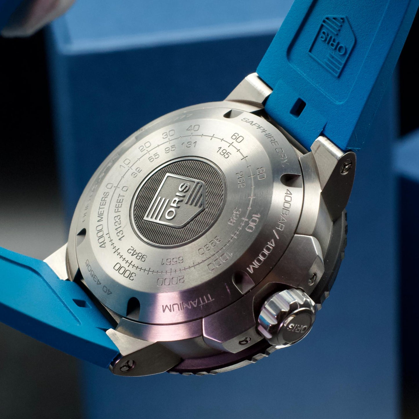 Oris Aquis Pro 4000M 49.5mm Titanium Blue Dial Calibre 400 Full Set