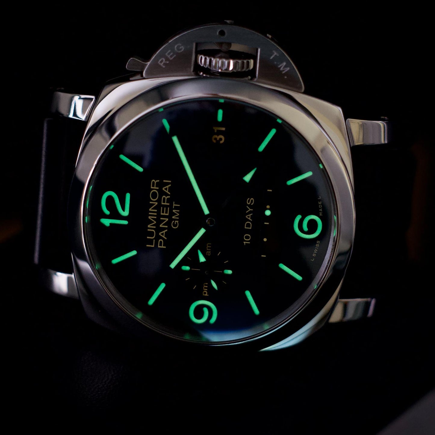 Panerai PAM00533 Luminor 1950 10 Days GMT 44mm Steel Black Dial Full Set