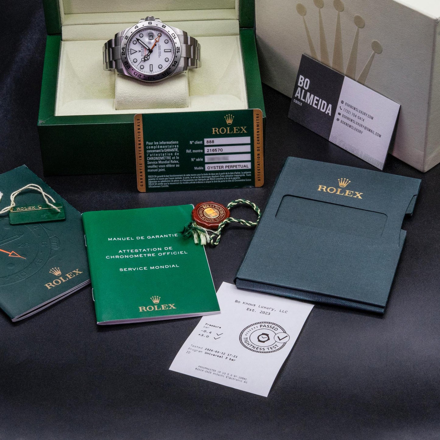Rolex Explorer II 216570 42mm Oystersteel Polar White Dial Box Papers 2015
