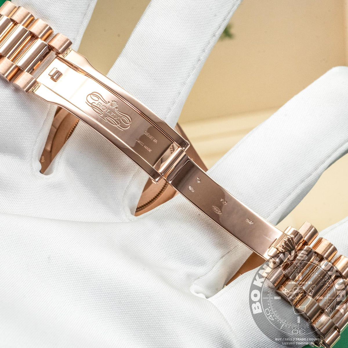 Rolex Day-Date 40 228235 40mm 18K Everose Gold Olive Green Roman Box Papers 2019