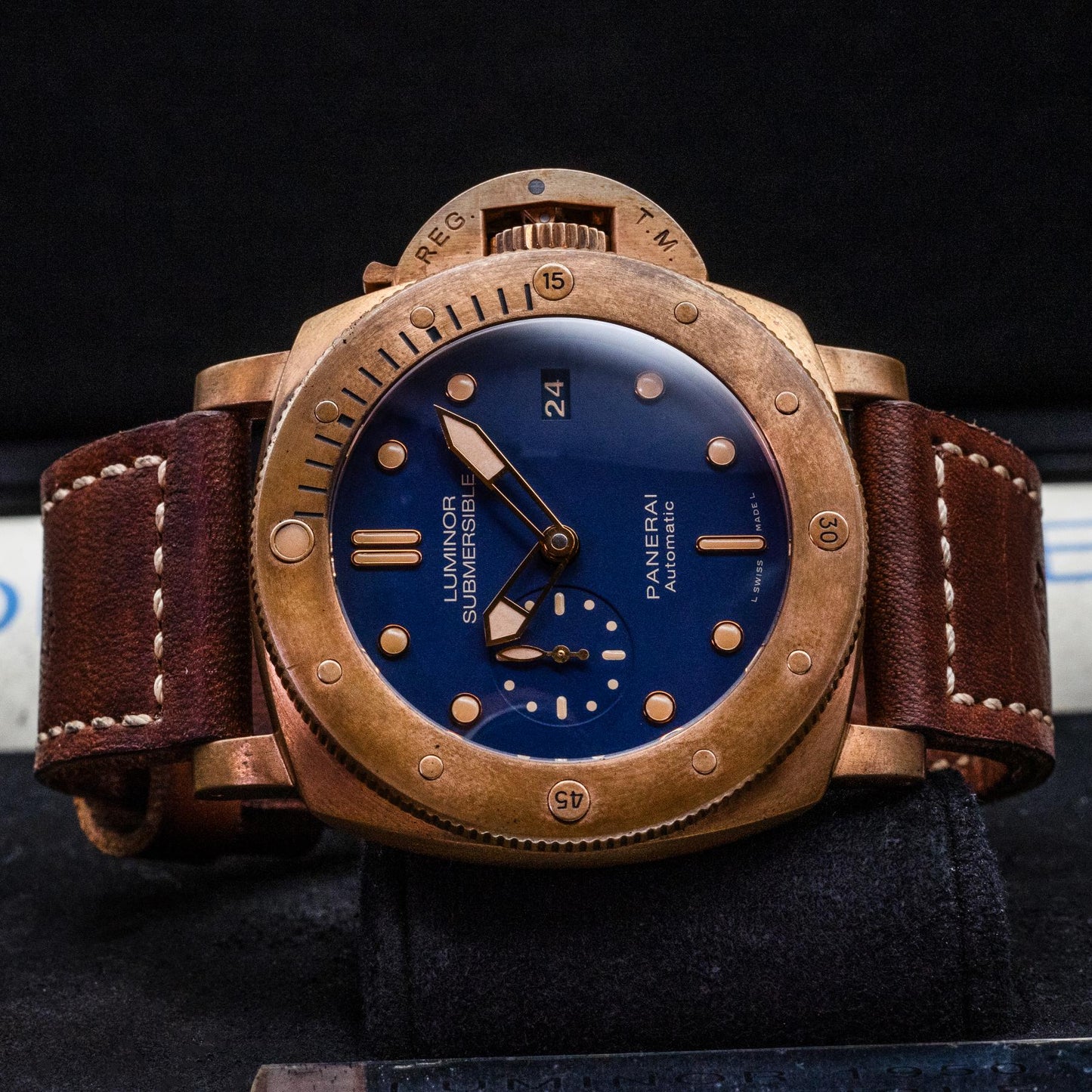 Panerai Luminor Submersible 1950 Bronzo PAM00671 47mm Blue Dial Box Papers 2017