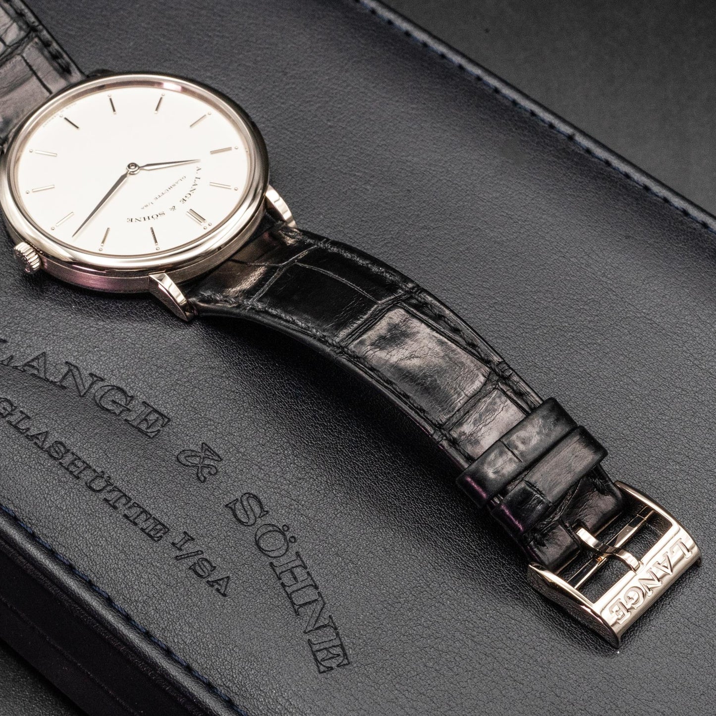 A. Lange & Sohne Saxonia Thin 211.026 White Gold Silver Dial Box Papers 2018
