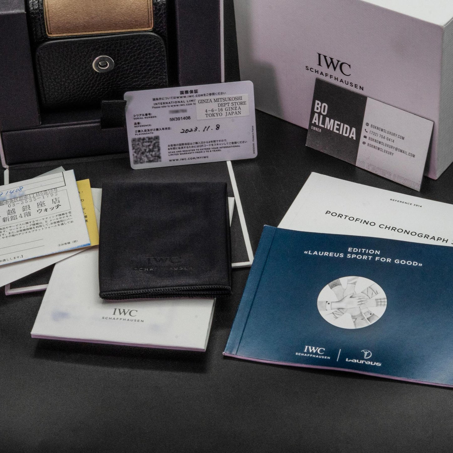 IWC Portofino Chronograph 39 Laureus IW391408 Steel Blue Dial Box Papers 2023