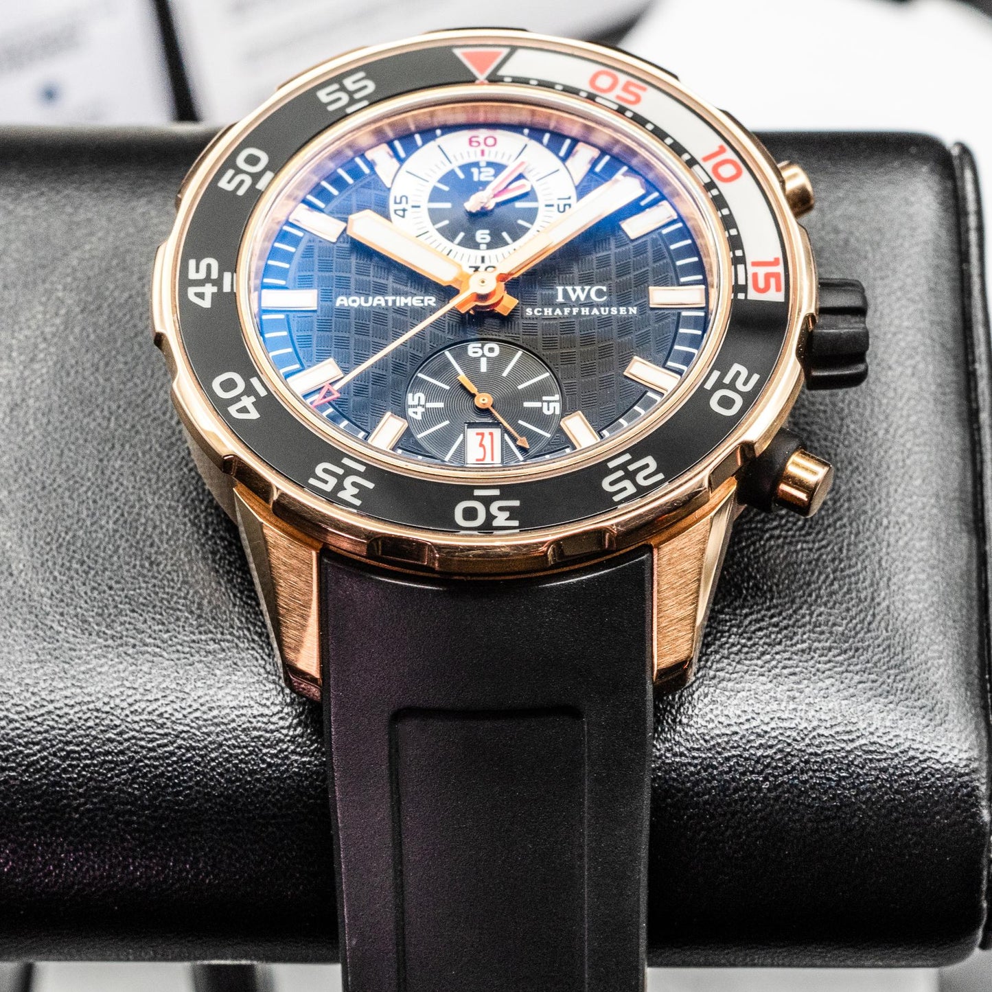 IWC Aquatimer IW376903 Flyback Chronograph 44mm 18K Rose Gold Box Papers