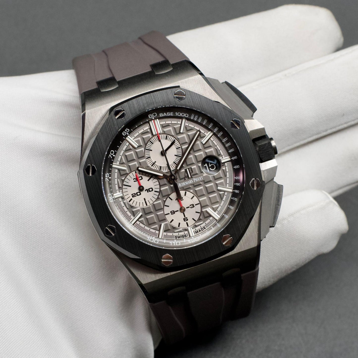 Audemars Piguet Royal Oak Offshore Chronograph Titanium Ceramic Gray Dial 44 B&P