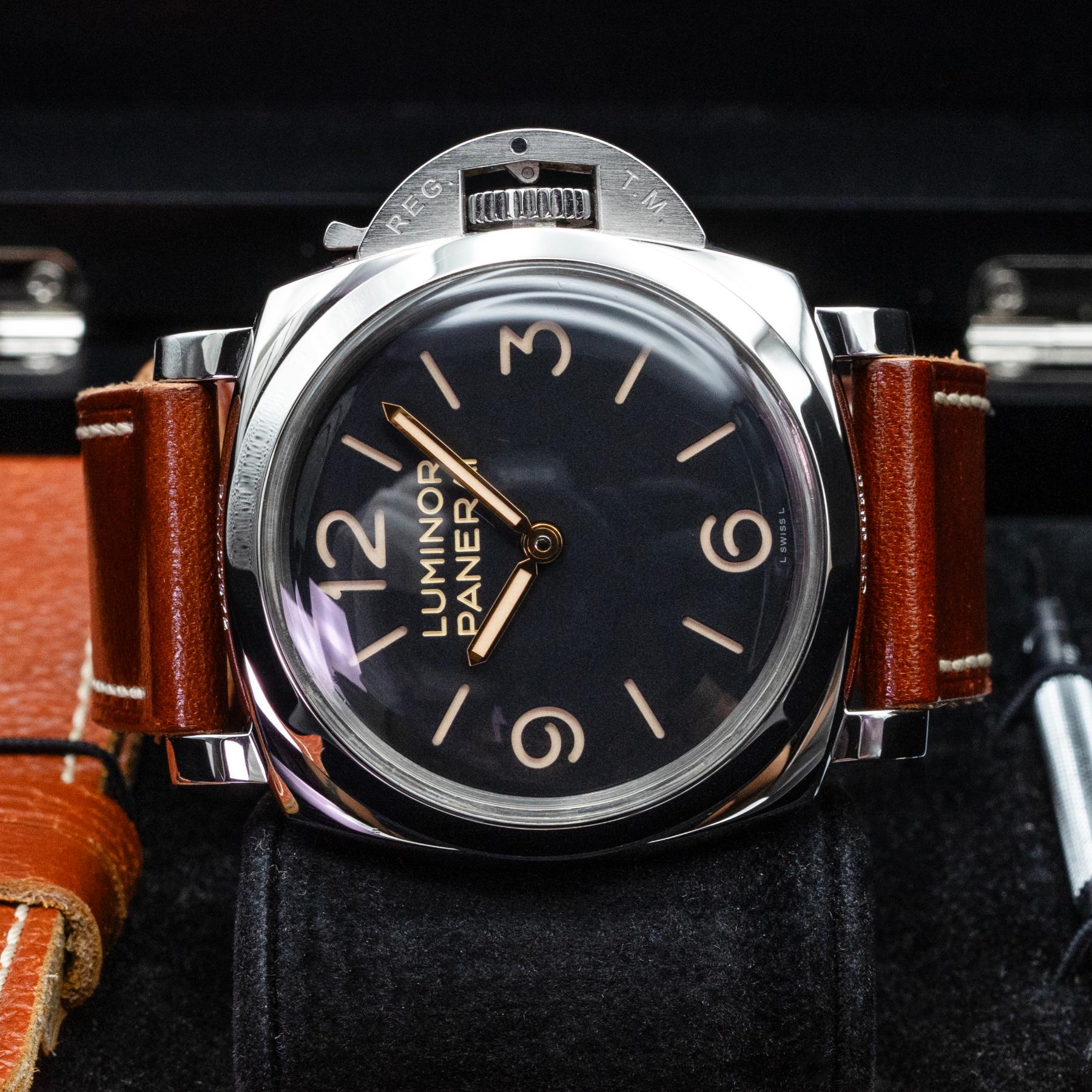 Panerai Luminor 1950 PAM00372 47mm Steel Black Sandwich Dial Box Papers 2012