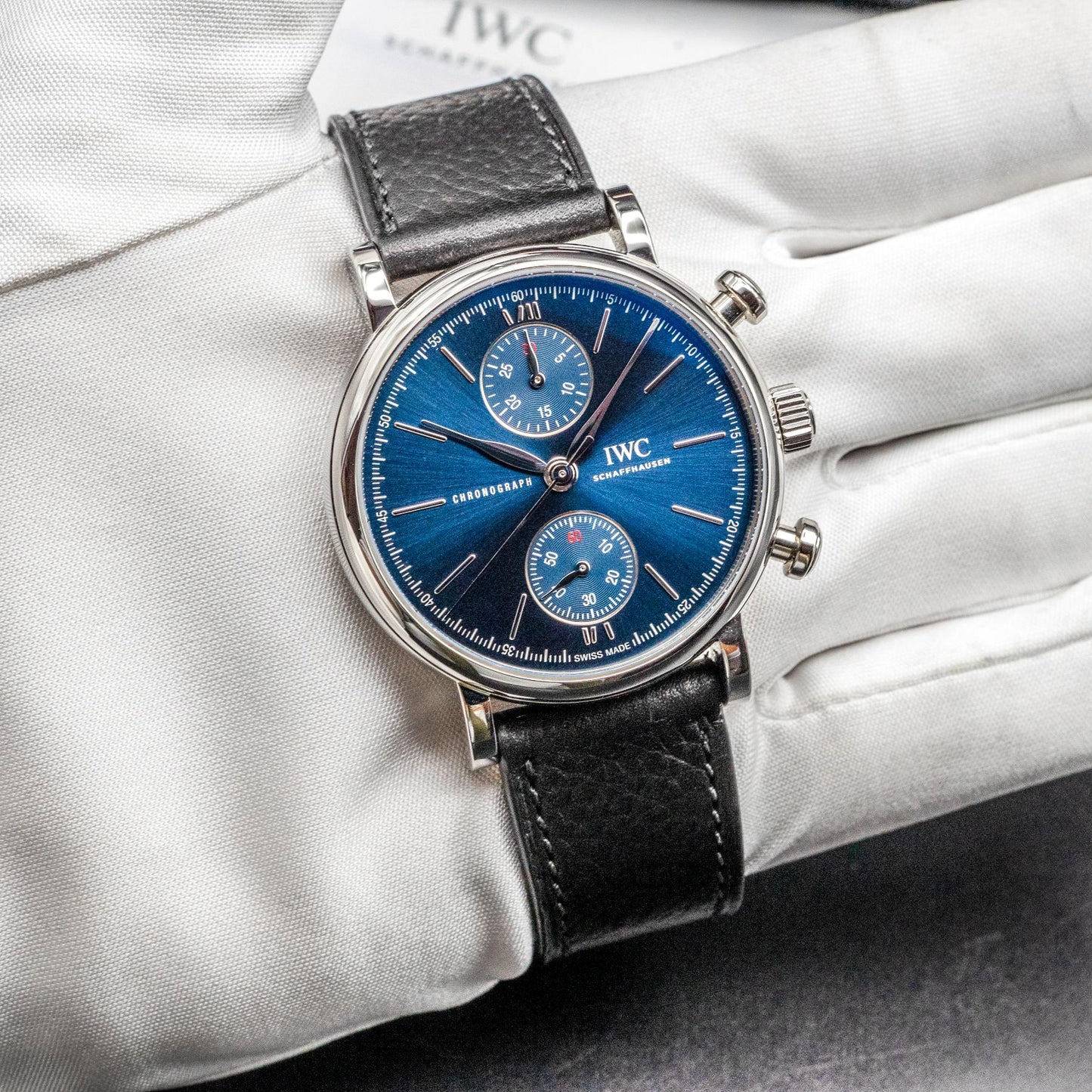 IWC Portofino Chronograph 39 Laureus IW391408 Steel Blue Dial Box Papers 2023
