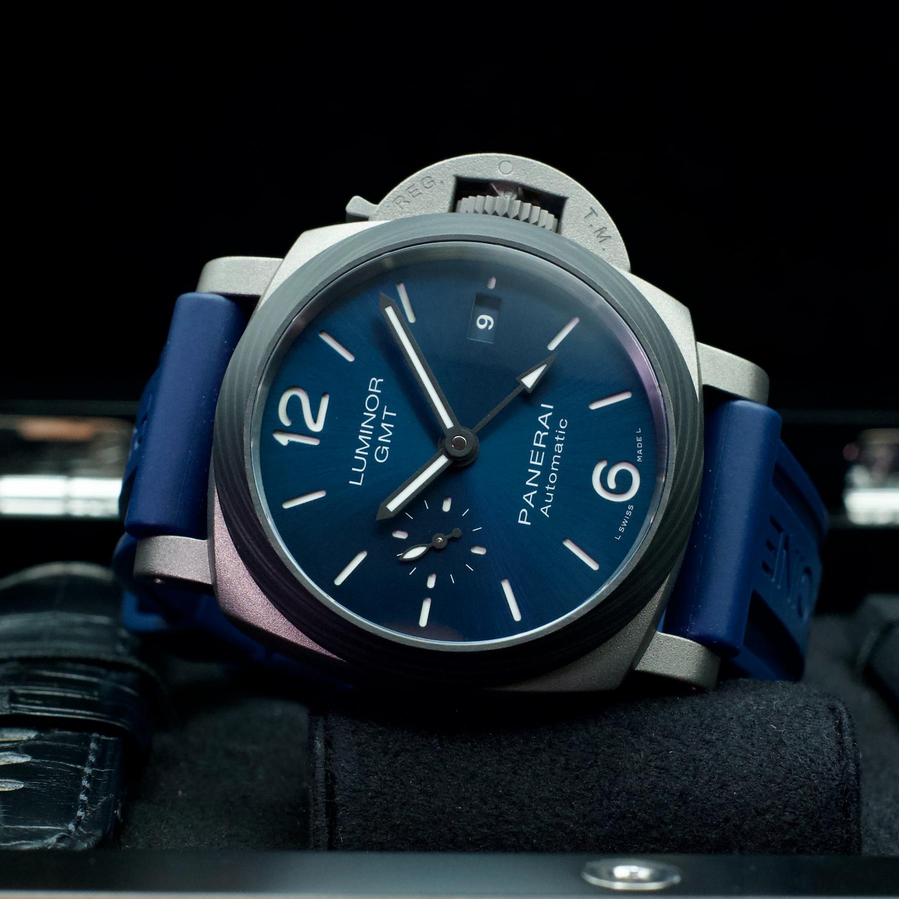 Panerai PAM01279 Luminor GMT Titanium Carbotech Bezel 42mm Box Papers