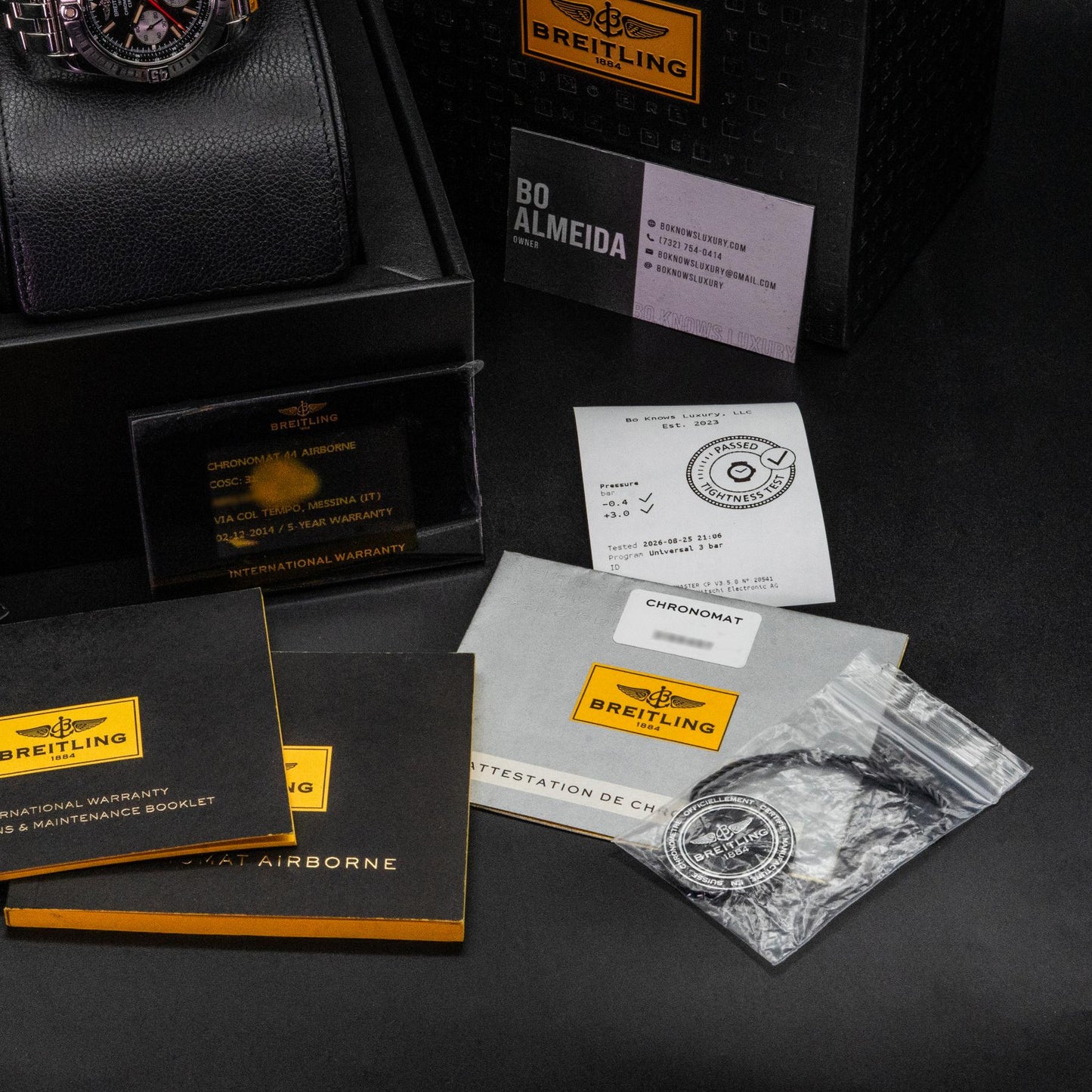 Breitling Chronomat 44 Airborne AB01154G/BD13-375A Steel Black Box Papers 2014