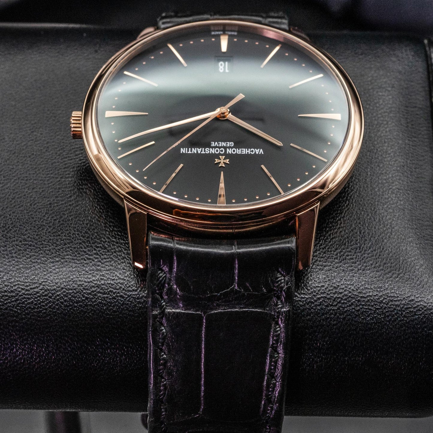 Vacheron Constantin Patrimony Automatic 85180/000R-9232 Rose Gold Black Dial