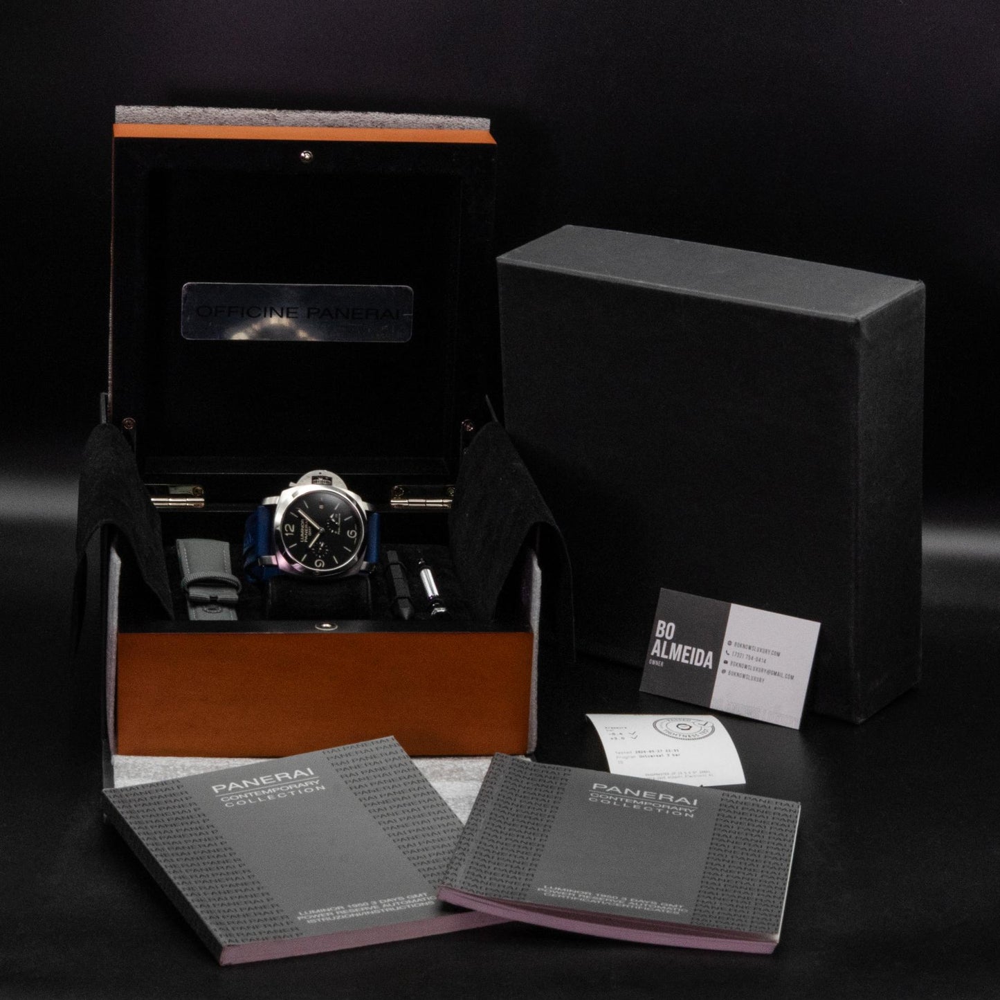 Panerai Luminor 1950 GMT PAM00321 44mm Steel Black Dial Box Papers 2013