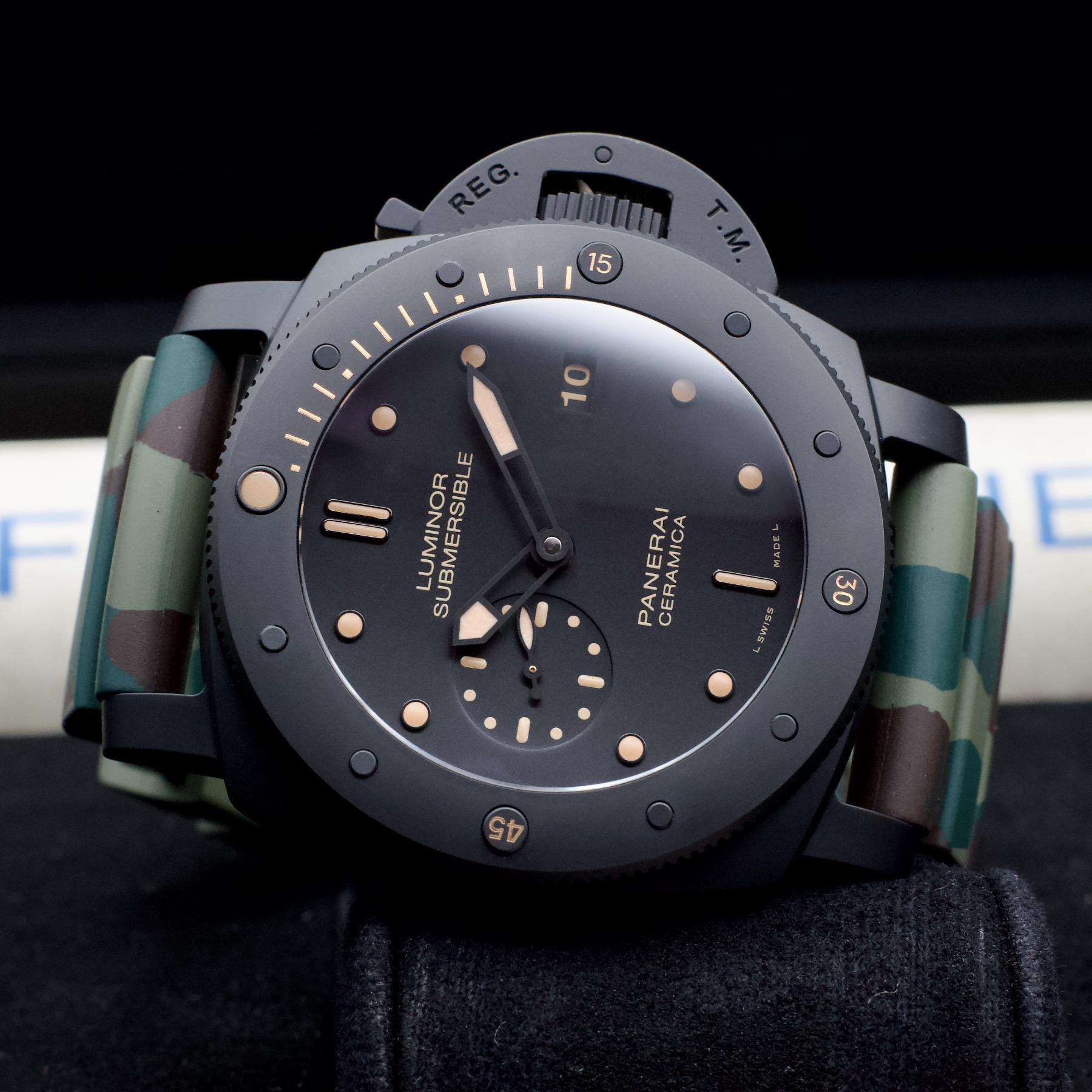 Panerai PAM00508 Submersible Ceramica 47mm Black Ceramic Camo Ltd 1000 B&P