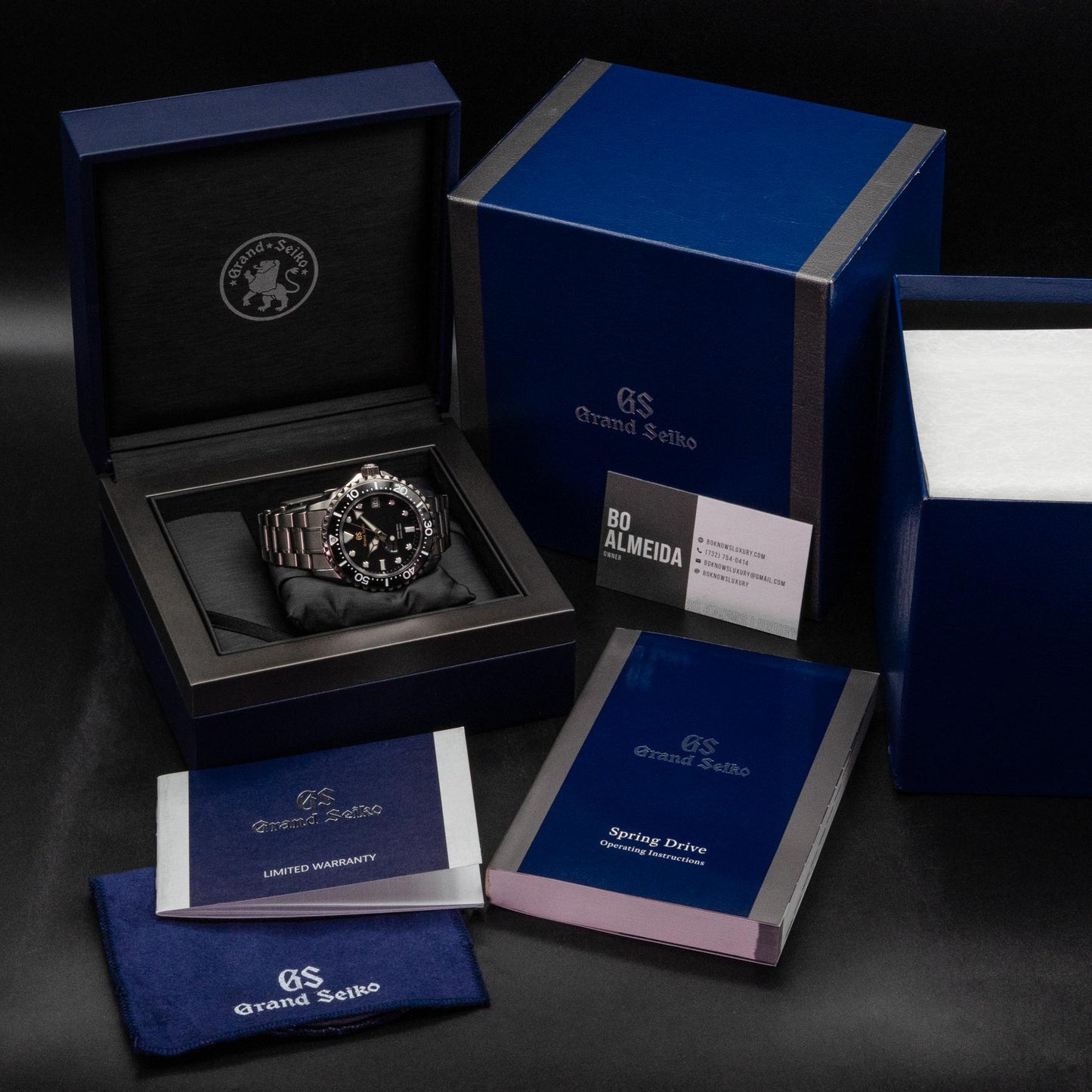 Grand Seiko Sport SBGA231 44.2mm Titanium Black Dial Spring Drive Box Papers 2021