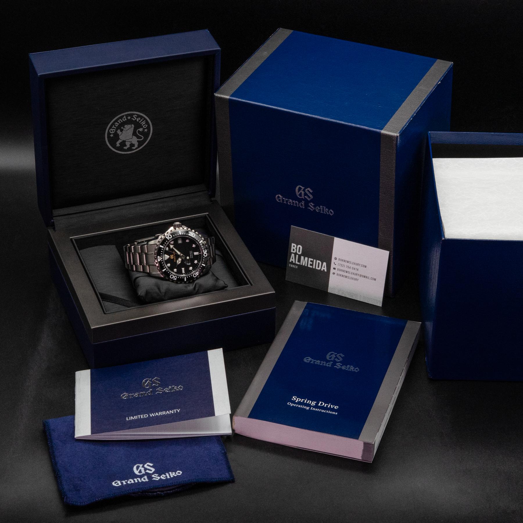 Grand Seiko Sport SBGA231 44.2mm Titanium Black Dial Spring Drive Box Papers 2021