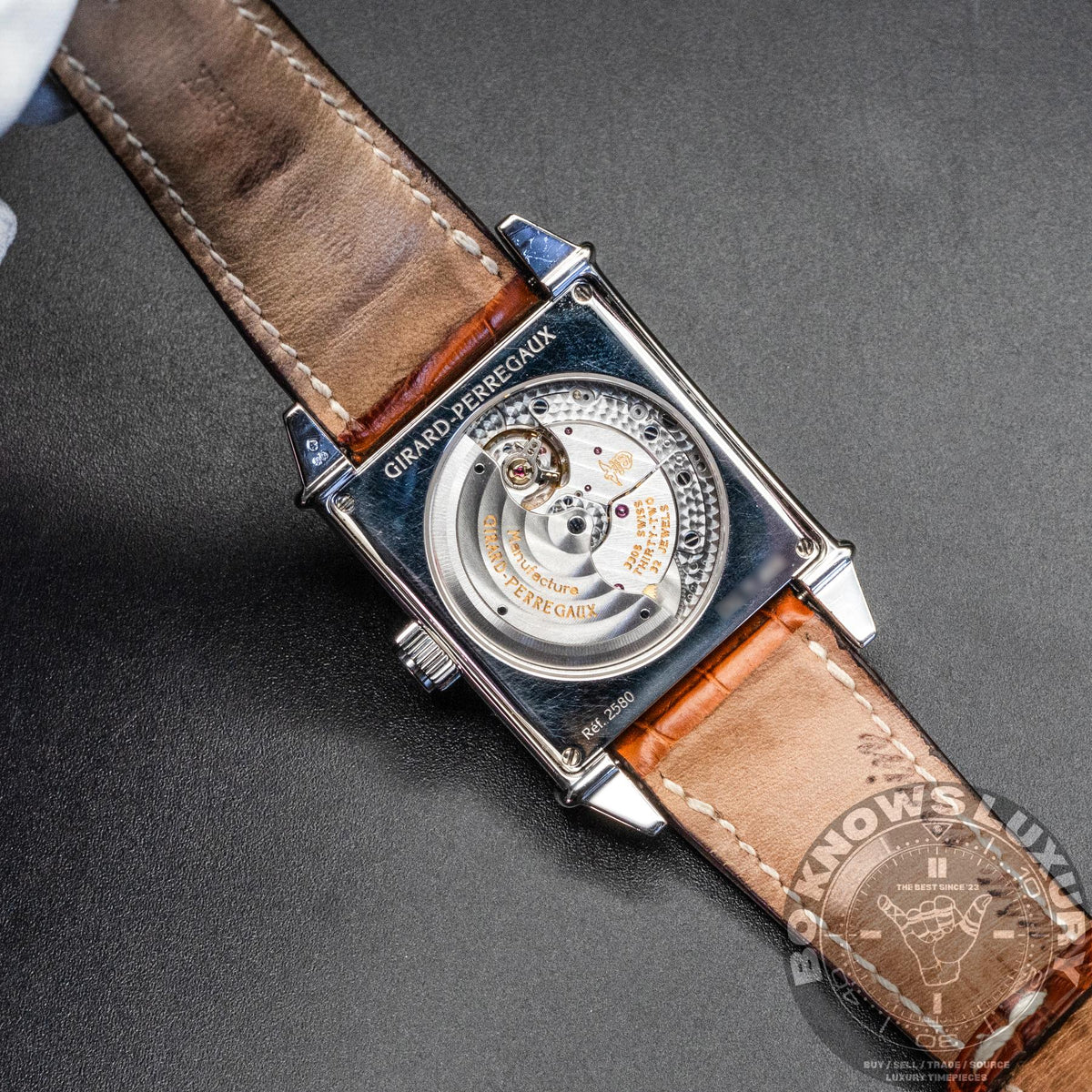 Girard-Perregaux Vintage 1945 25800 32mm White Gold Black Dial Moonphase Box