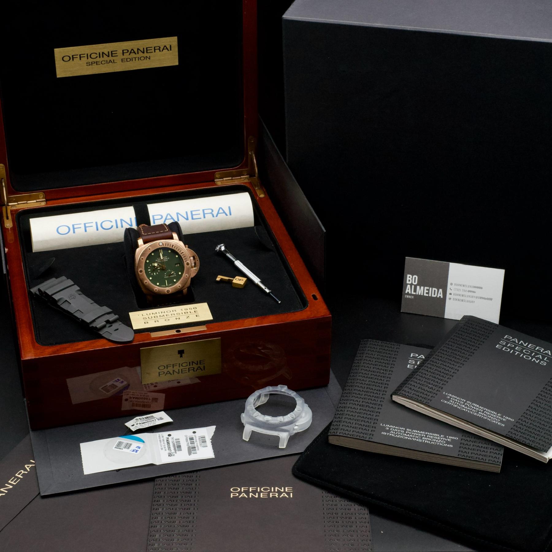 Panerai PAM00507 Luminor Submersible 1950 Automatic Bronzo box and papers
