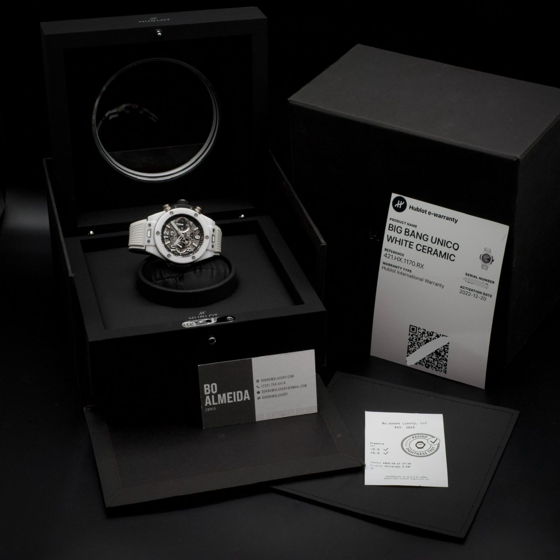 Hublot Big Bang Unico White Ceramic 44mm 421.HX.1170.RX Full Set 2022
