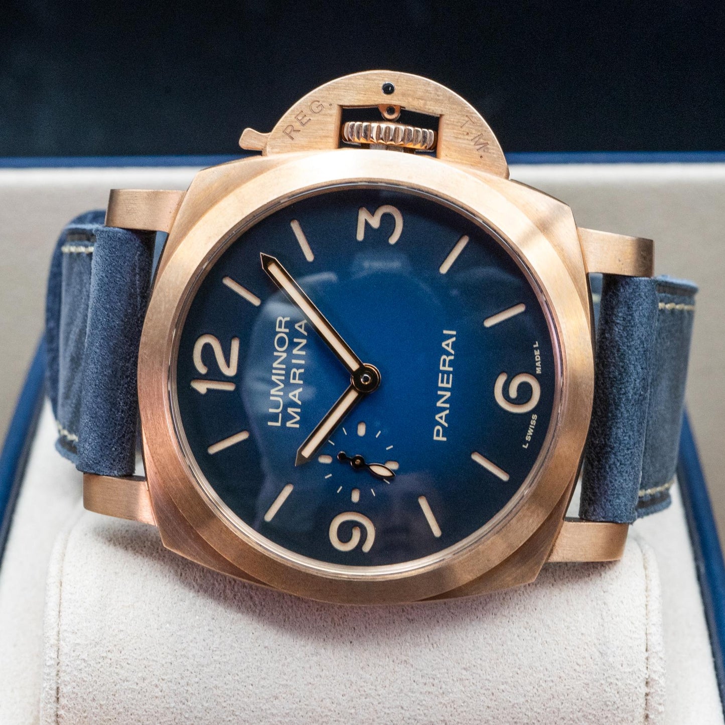 Panerai Luminor Marina Bronzo PAM01678 44mm Blue Sandwich Dial Box Papers 2025