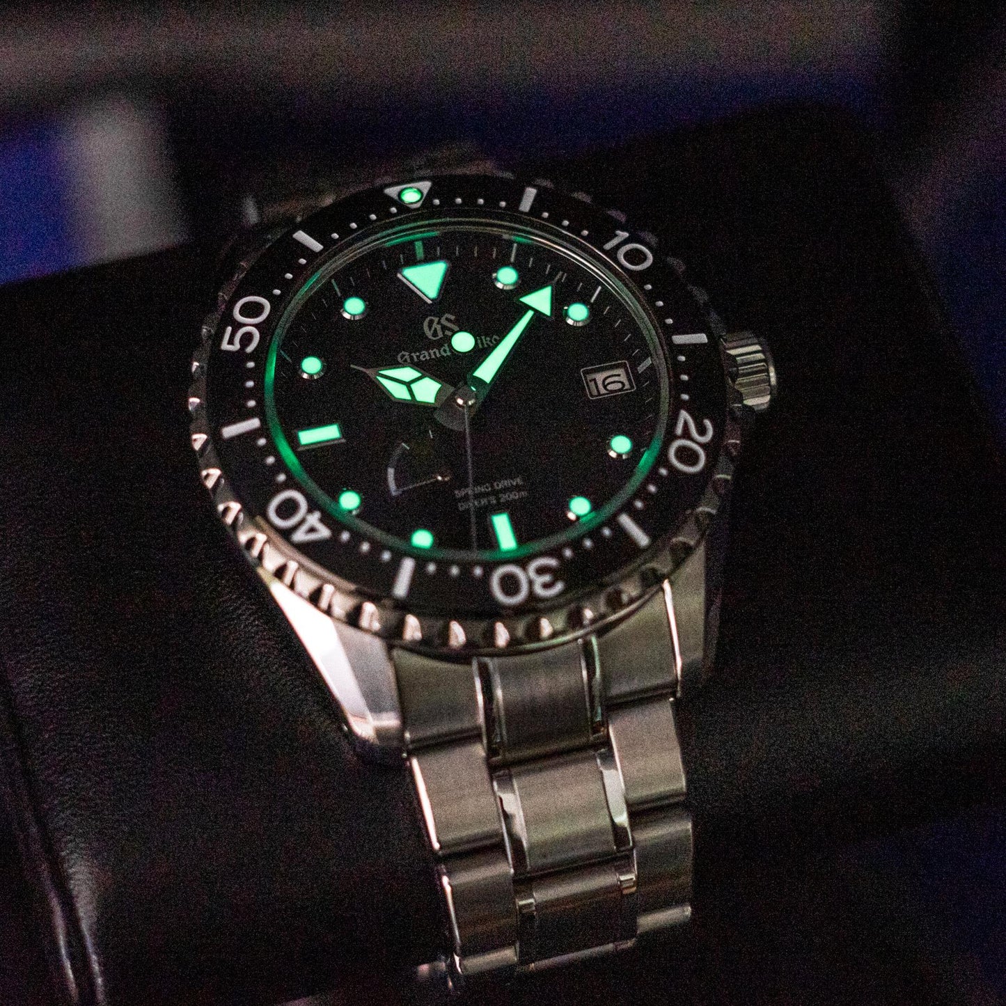 Grand Seiko Spring Drive Diver SBGA229 Lume