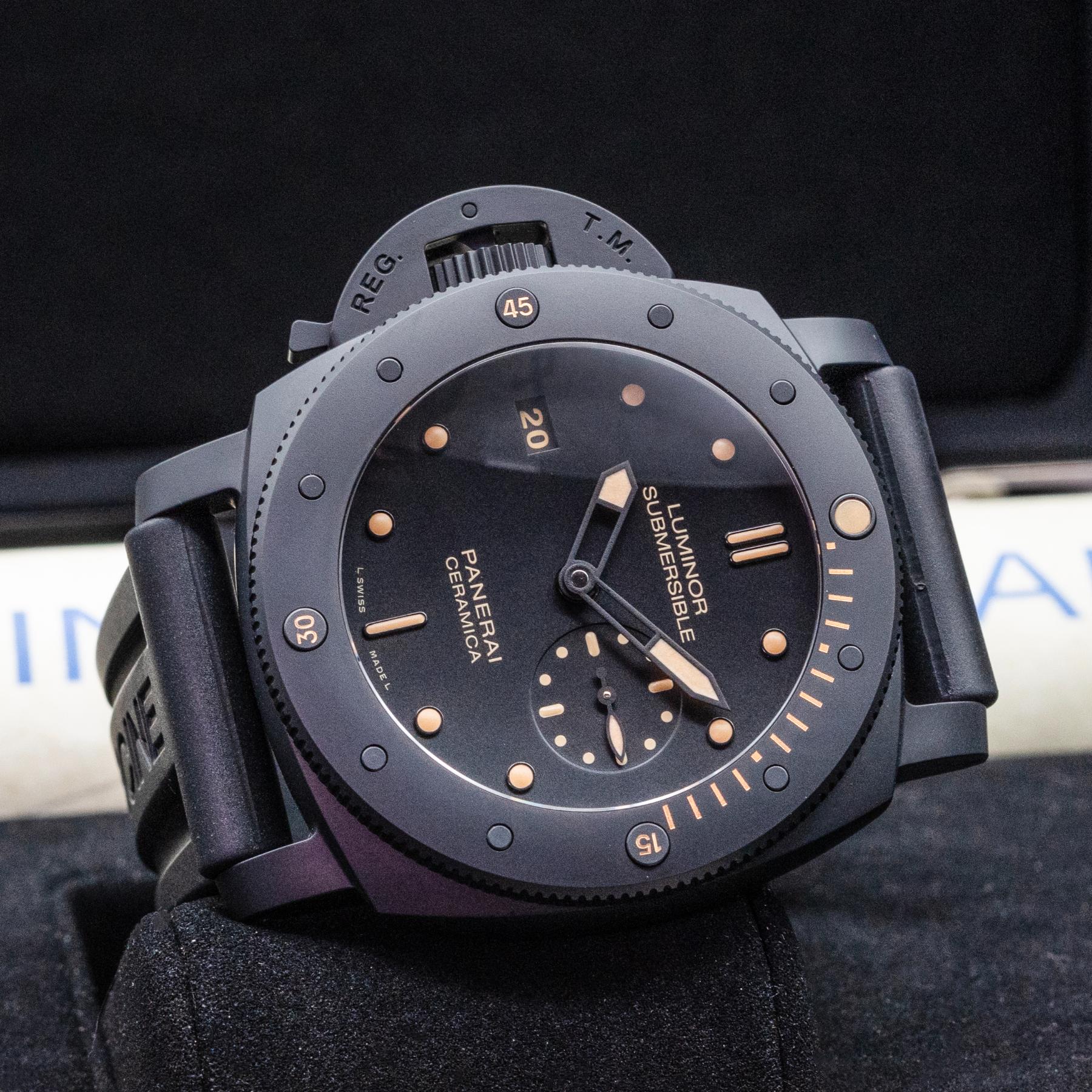 Panerai Luminor Submersible 1950 Left-Handed Ceramica PAM00607 47mm Box Papers