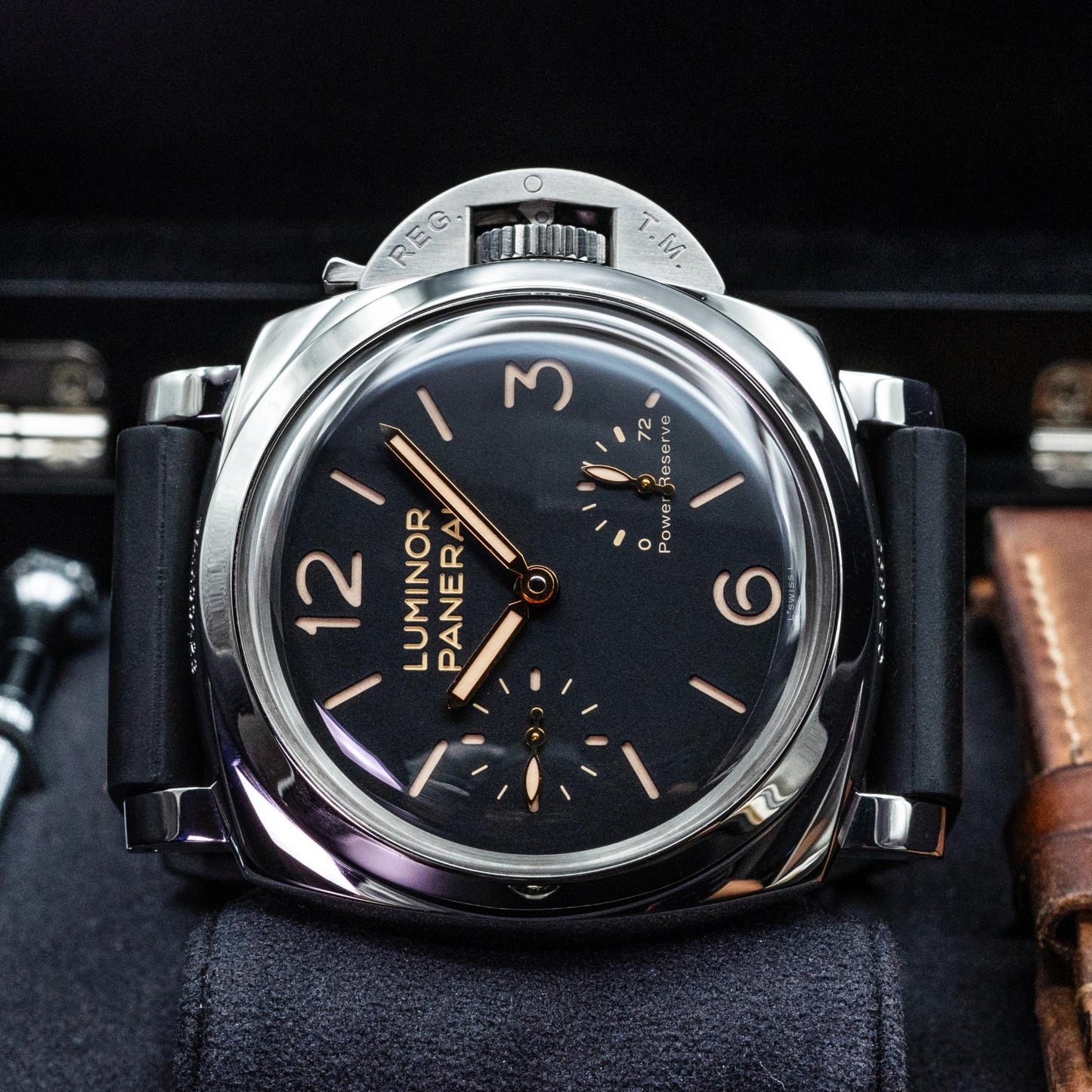 Panerai Luminor 1950 PAM00423 47mm Steel Black Dial Box Papers 2013
