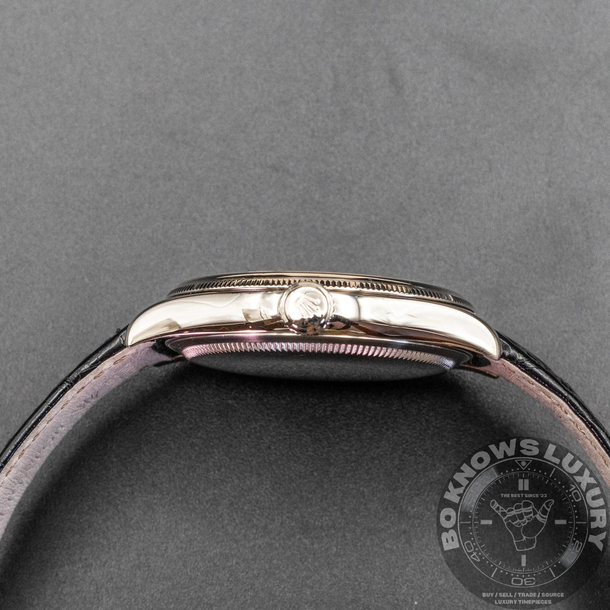 Rolex Cellini Time 50509 39mm 18K White Gold Black Roman Dial Box Papers CPO