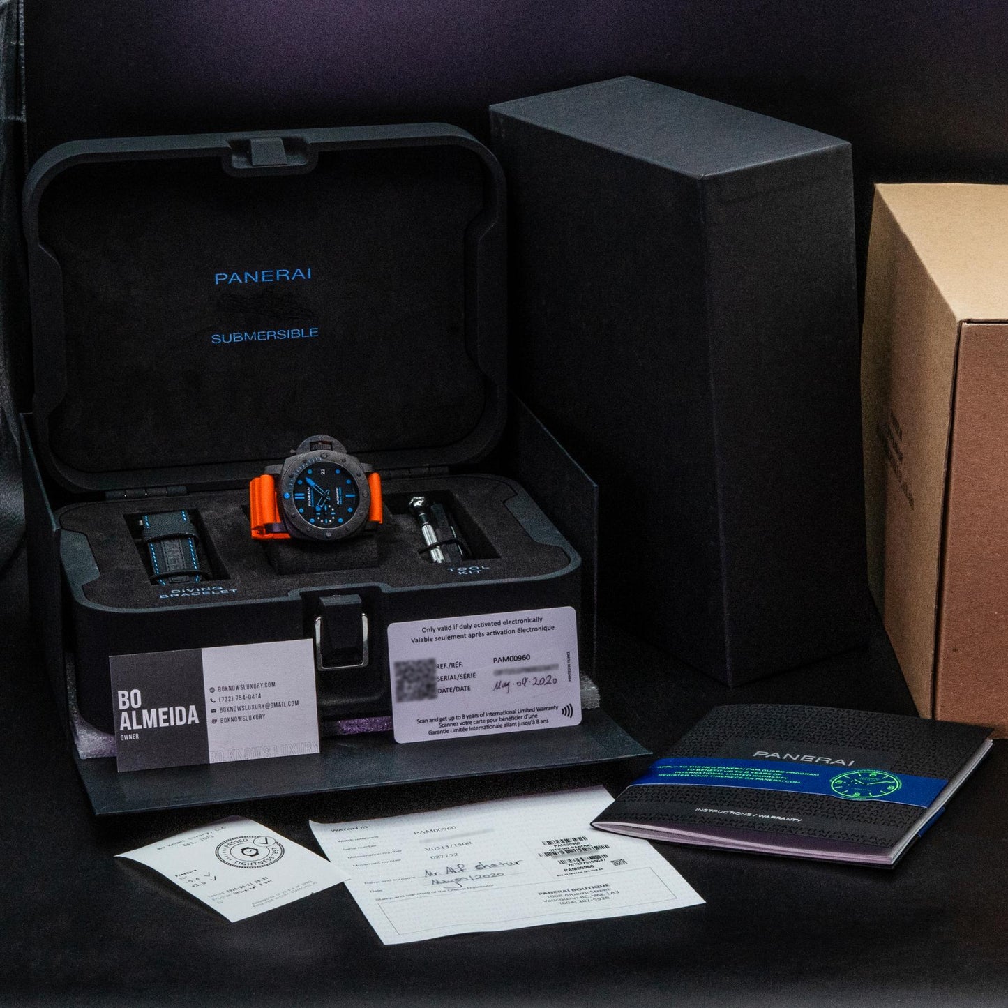 Panerai Submersible PAM00960 42mm Carbotech Black Dial Box Papers 2020