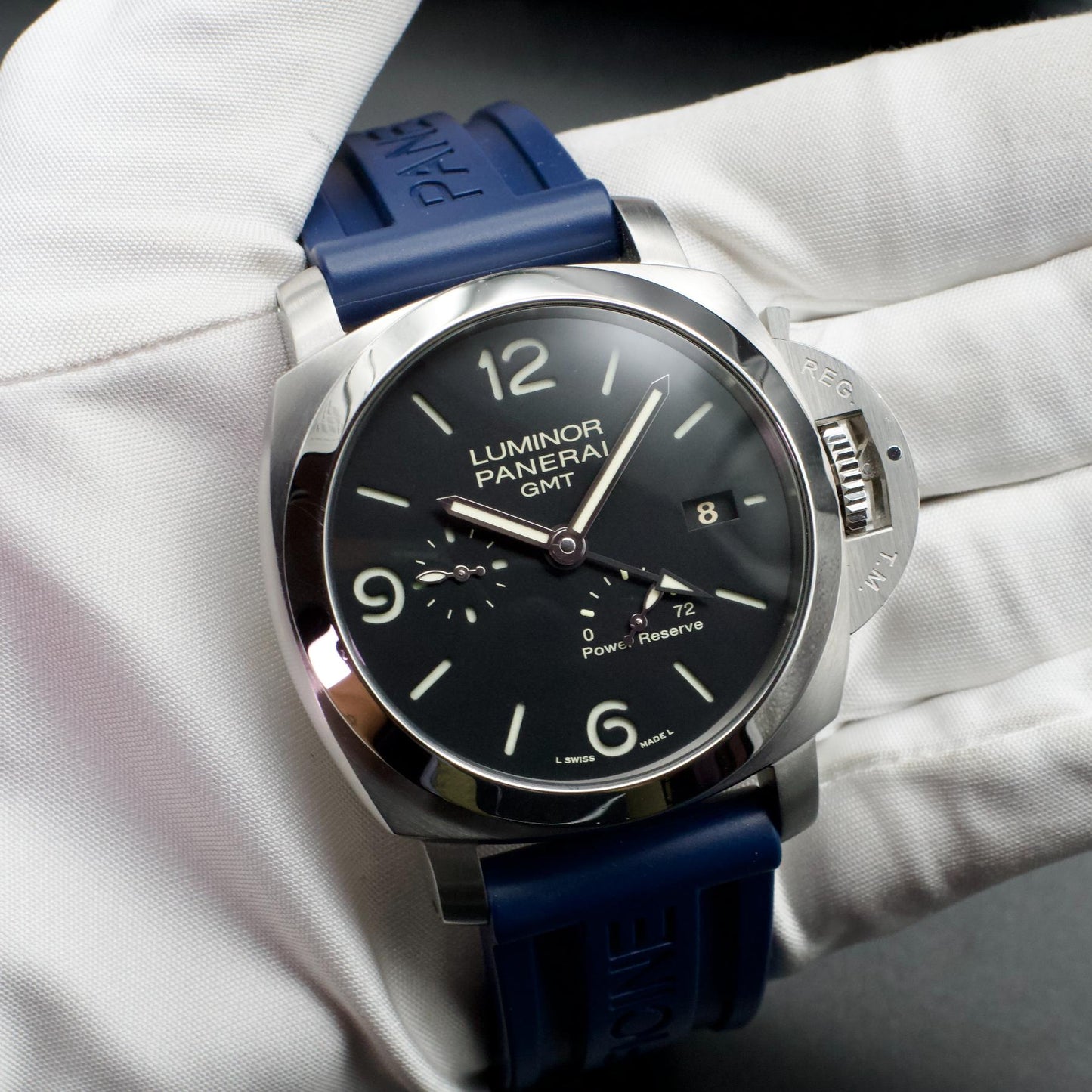 Panerai Luminor 1950 GMT PAM00321 44mm Steel Black Dial Box Papers 2013