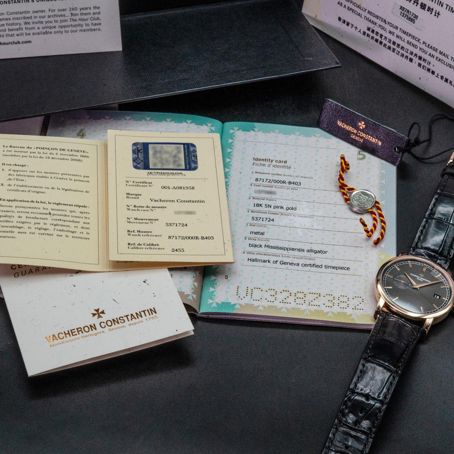 Vacheron Constantin Traditionnelle 87172/000R-B403 38mm Rose Gold Box Papers