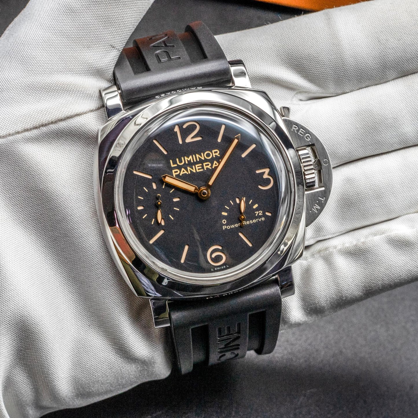 Panerai Luminor 1950 PAM00423 47mm Steel Black Dial Box Papers 2013