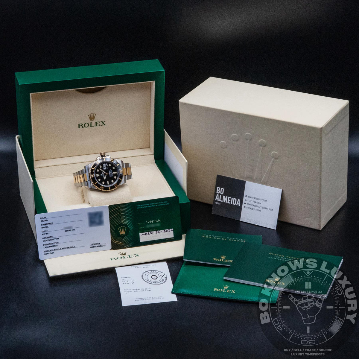 Rolex Submariner Date 126613LN 41mm Two Tone Gold Steel Black Box Papers 2022