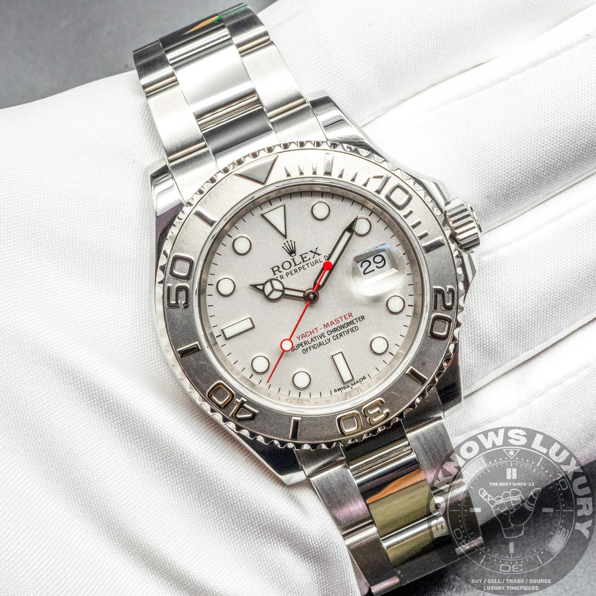 Rolex Yacht-Master 116622 40mm Steel Platinum Bezel Rhodium Dial Papers 2015