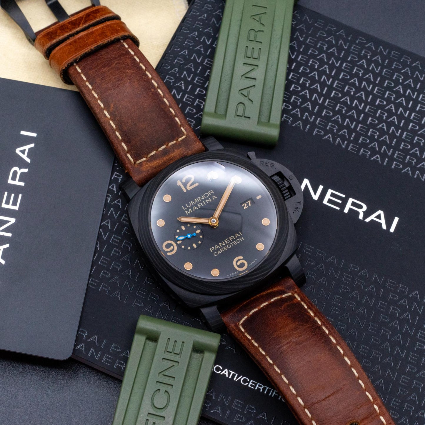 Panerai Luminor Marina 1950 Carbotech PAM00661 44mm Full Set Box Papers