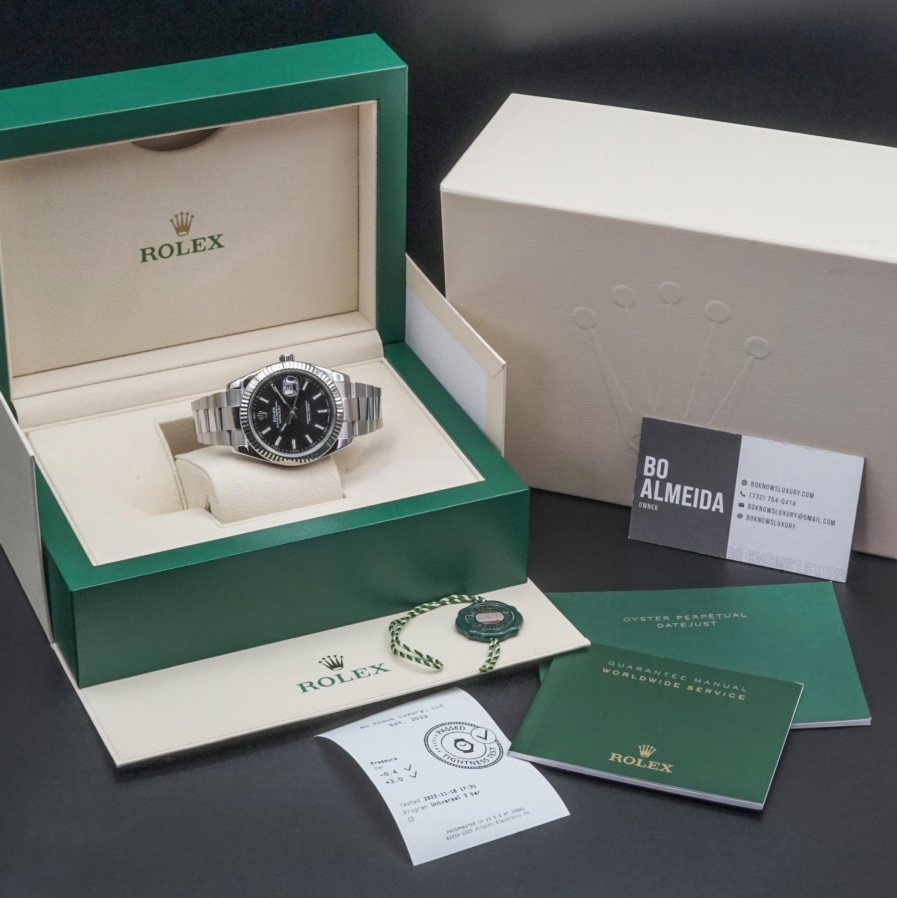 Rolex Datejust 41 126334 Black Dial Fluted Bezel Oyster Steel 2017