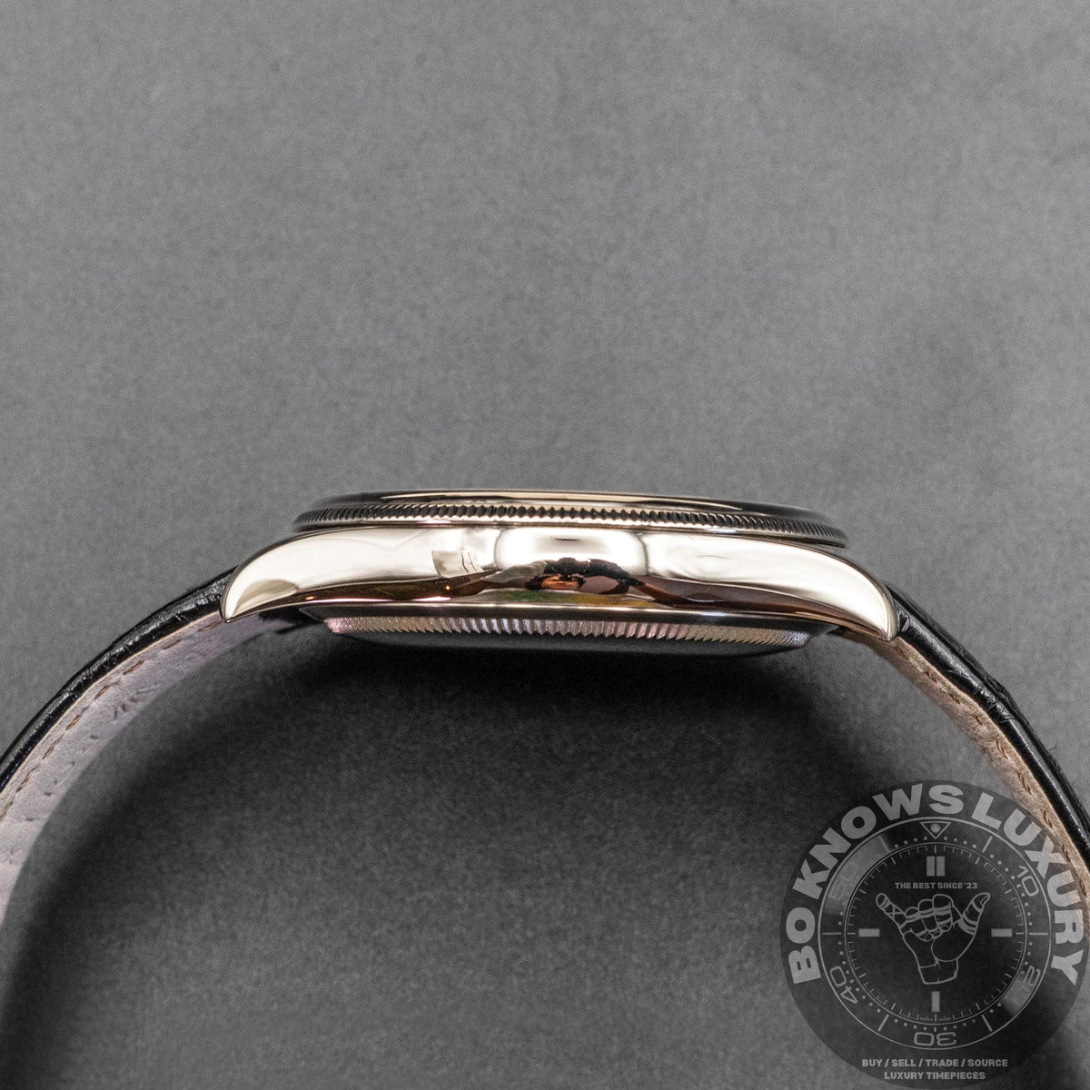 Rolex Cellini Time 50509 39mm 18K White Gold Black Roman Dial Box Papers CPO