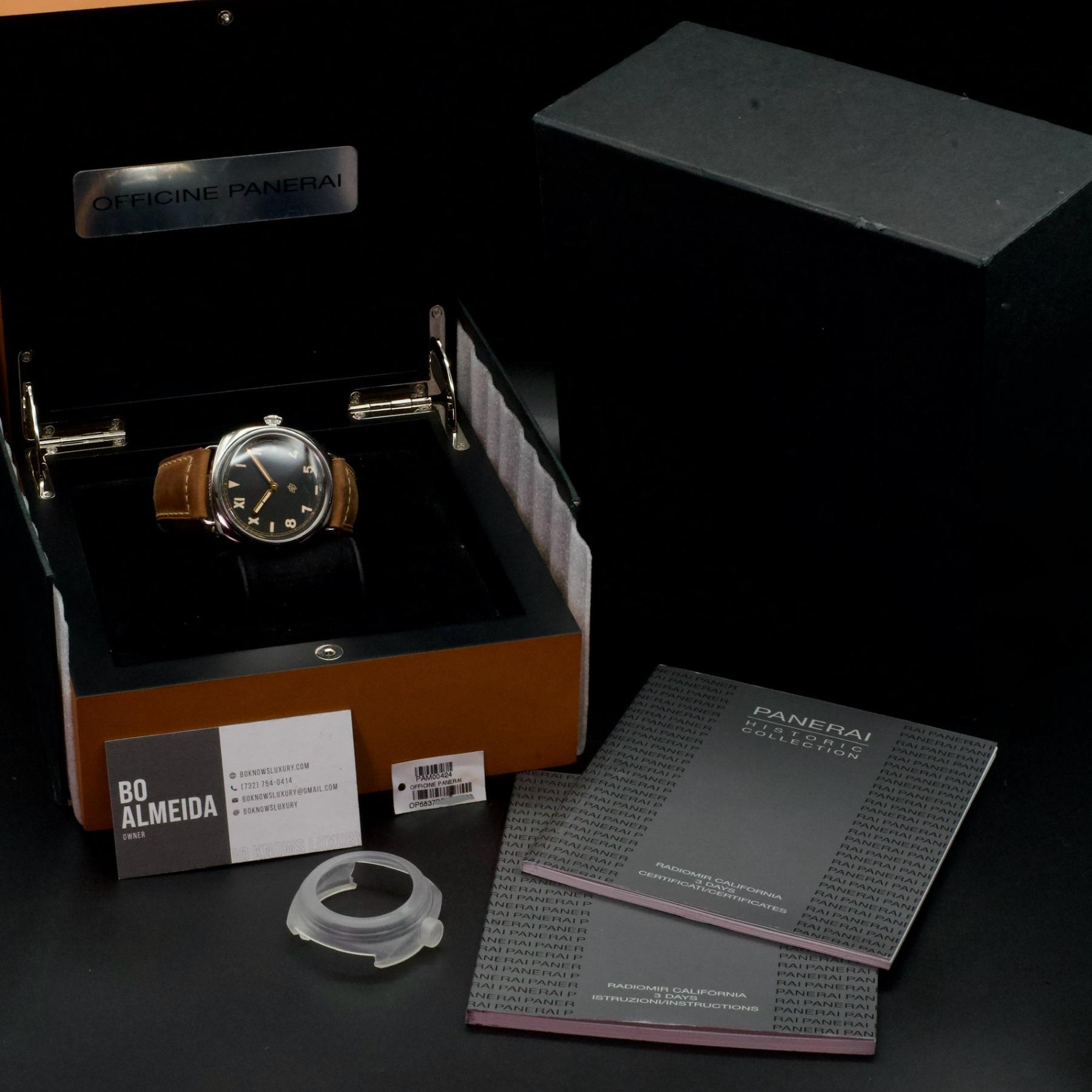 Panerai Radiomir California 3 Days Stainless Steel Black Dial Manual PAM00424