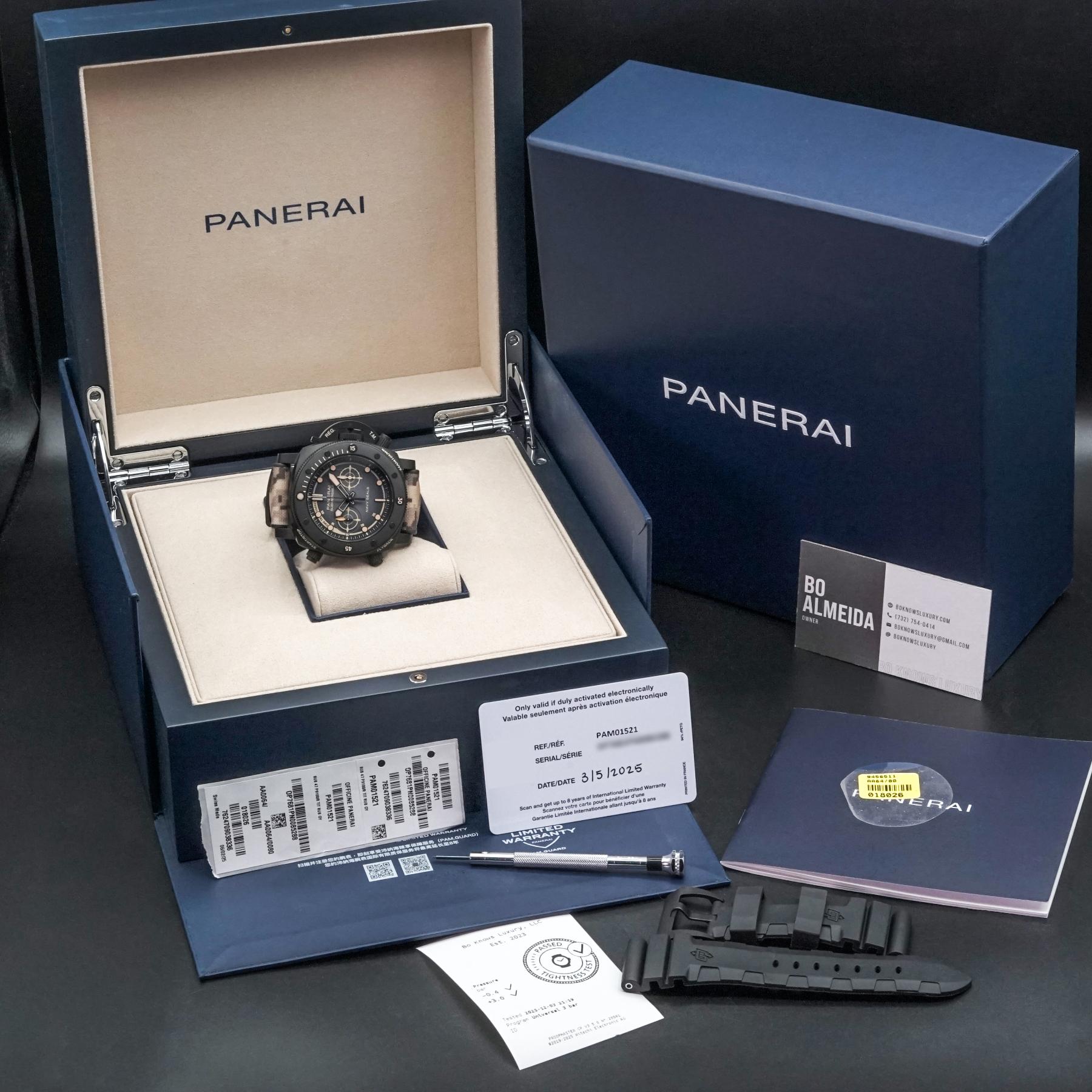Panerai PAM01521 Submersible Chrono Navy SEALs Titanio 47mm Ltd 80 Pieces