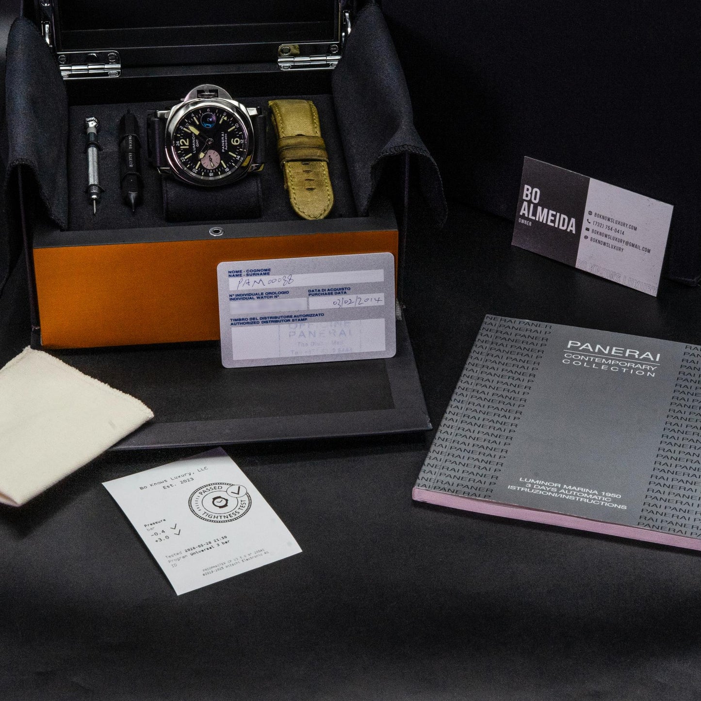 Panerai Luminor GMT PAM00088 44mm Black Dial Stainless Steel Box Papers 2014
