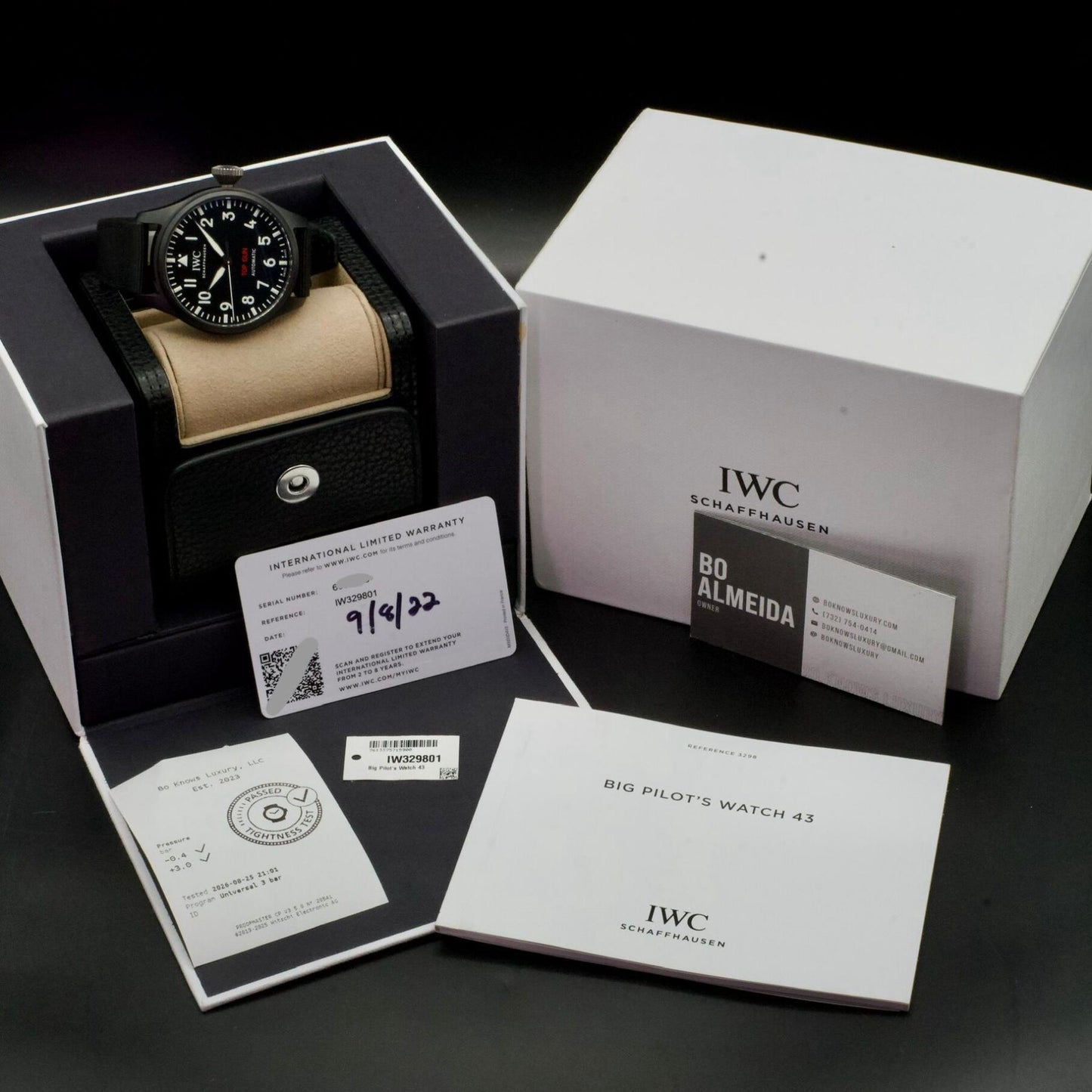 IWC Big Pilot's Watch 43 Top Gun IW329801 Ceramic Black Box Papers 2022