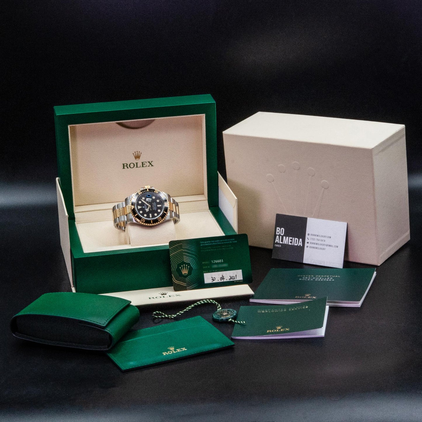 Rolex Sea-Dweller 126603 43mm Two-Tone Yellow Gold Black Dial Box Papers 2021