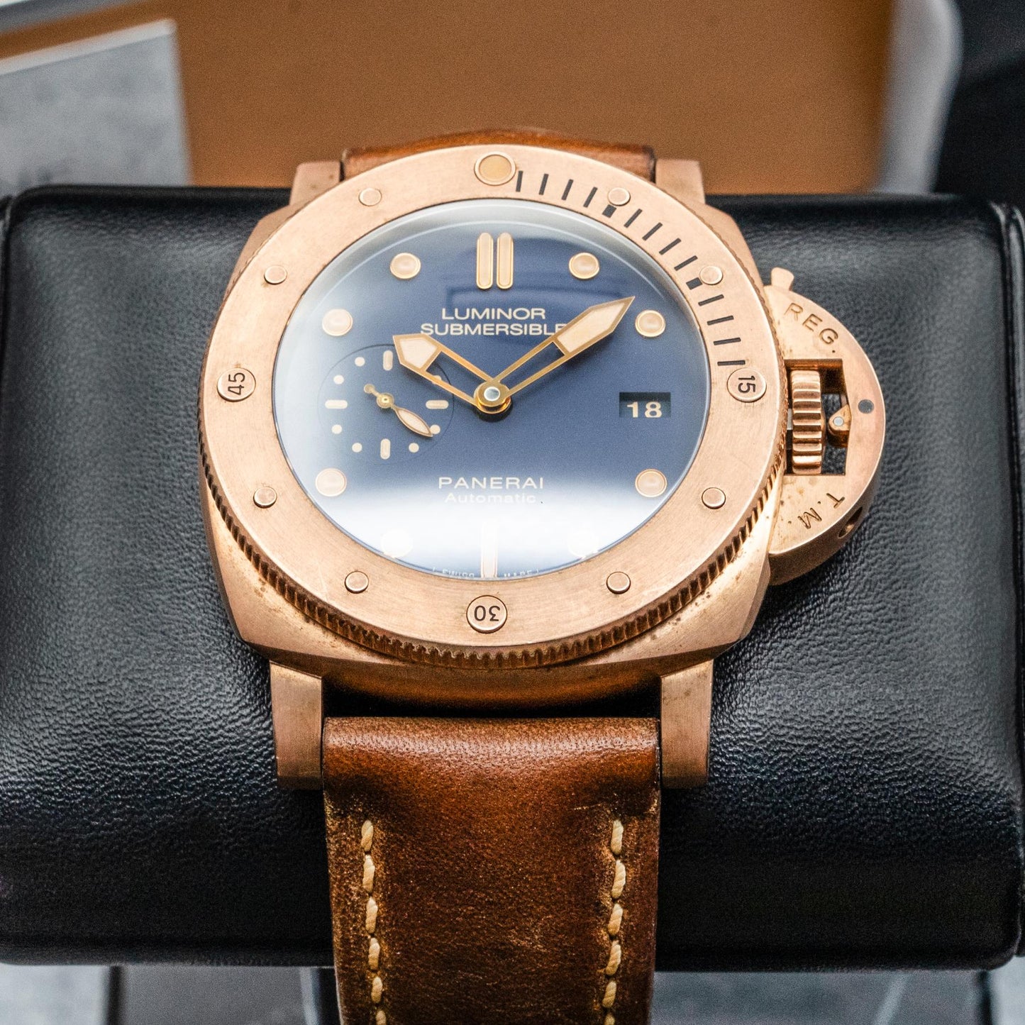 PAM00671  Submersible 1950 Bronzo 47mm Blue Dial