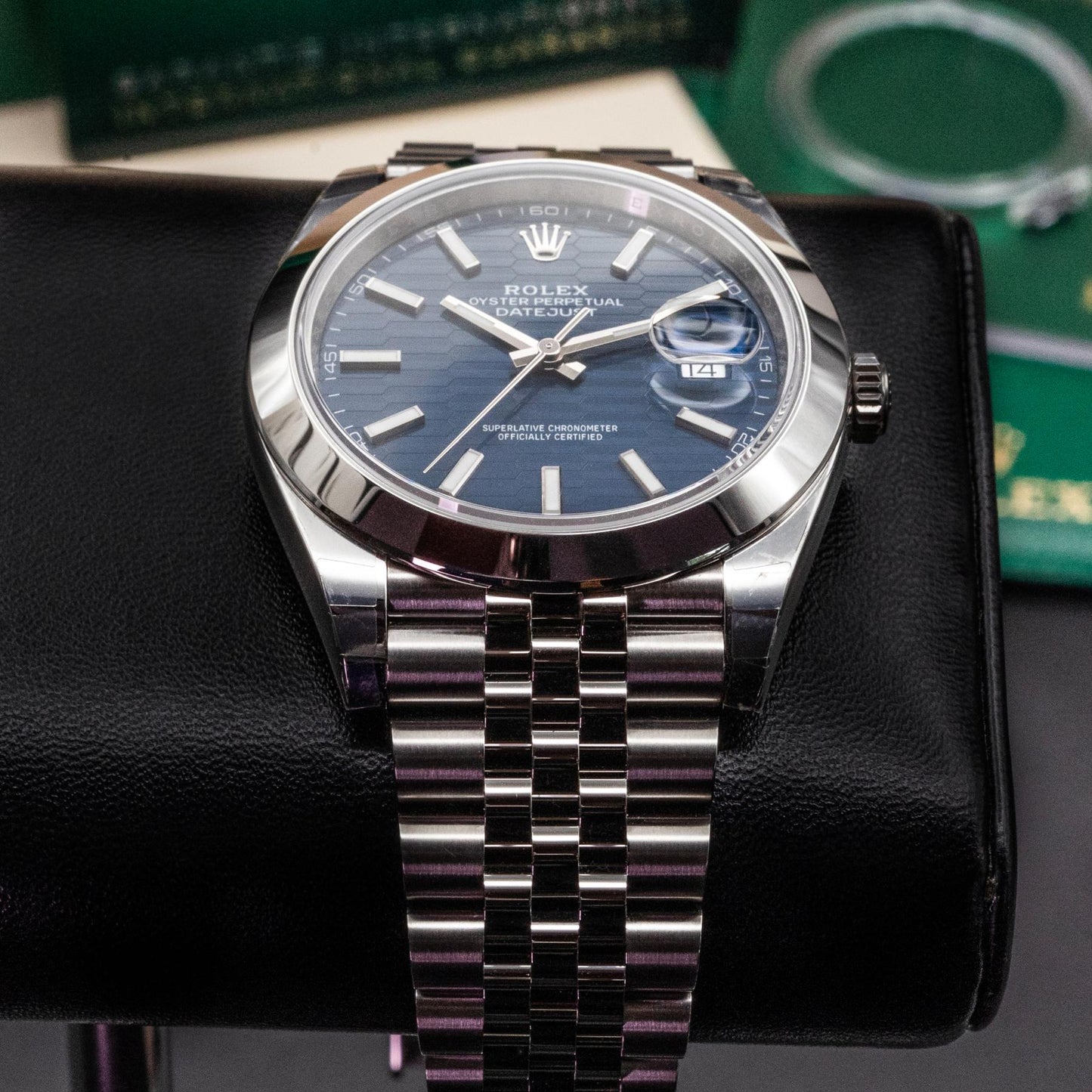 Rolex Datejust 41 126300 Steel Blue Fluted Motif Dial Box Papers 2022
