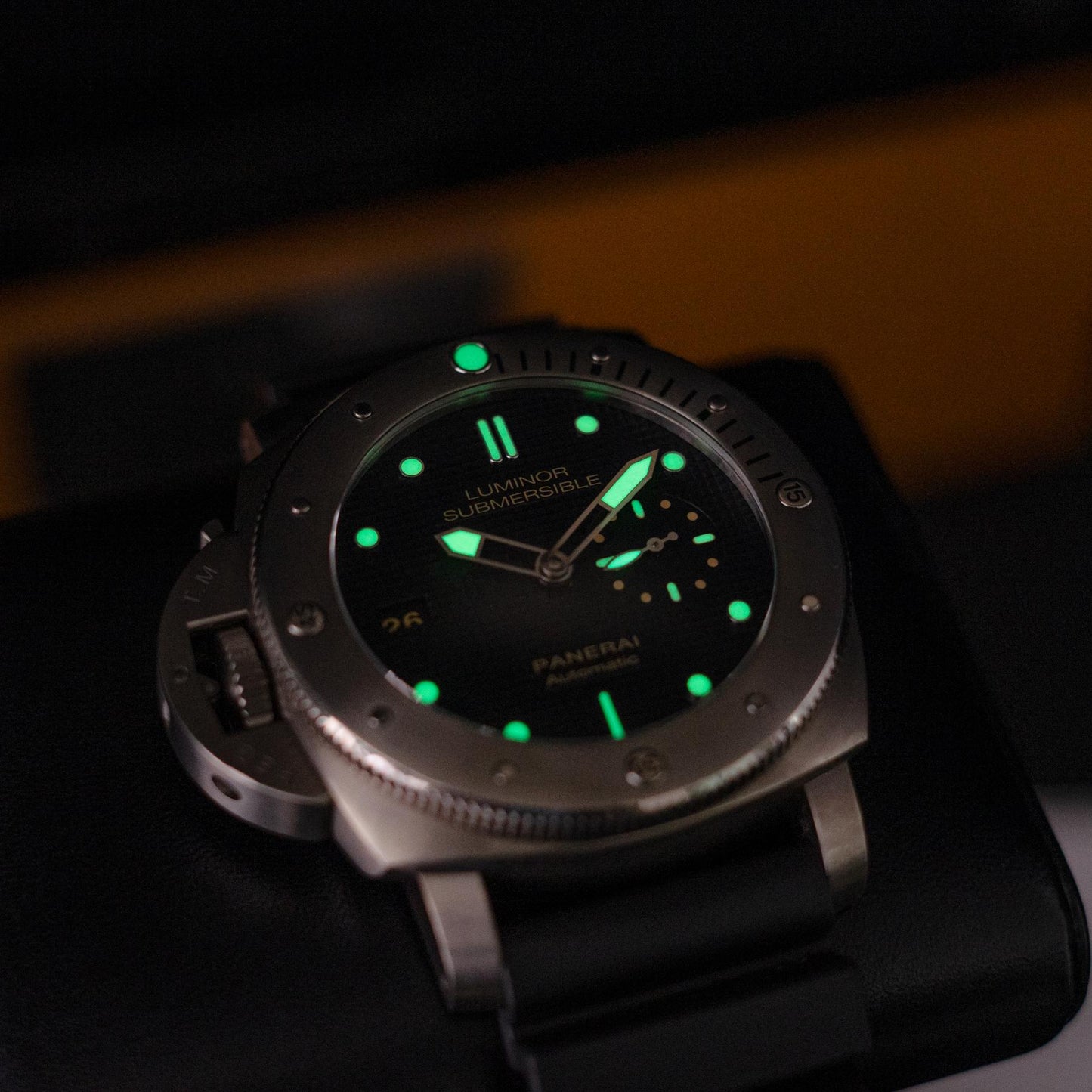 Panerai Luminor Submersible PAM00569 47mm Titanium Black Dial Box Papers 2014