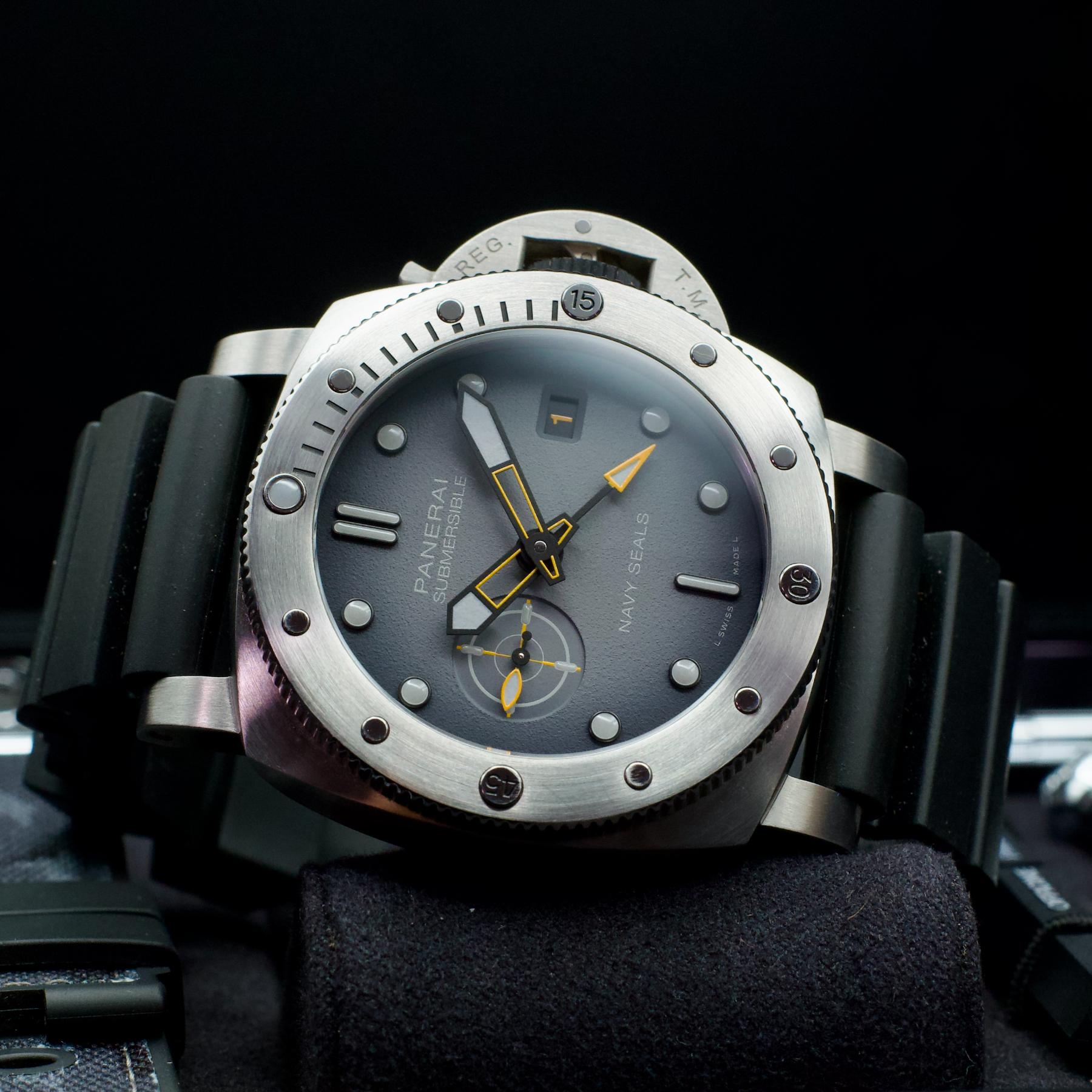 Panerai PAM01323 Submersible GMT Navy SEALs Limited Edition Steel 44mm