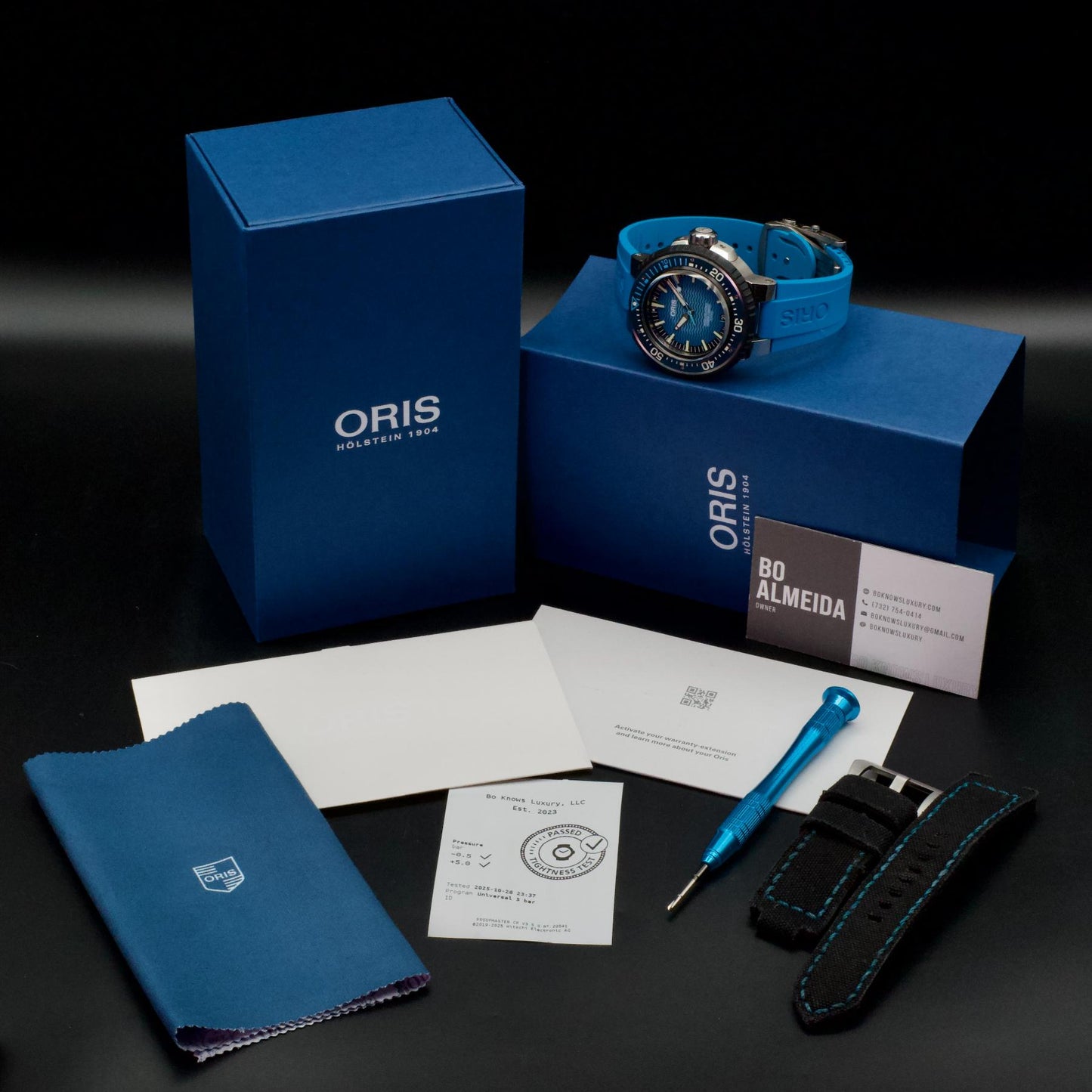 Oris Aquis Pro 4000M 49.5mm Titanium Blue Dial Calibre 400 Full Set